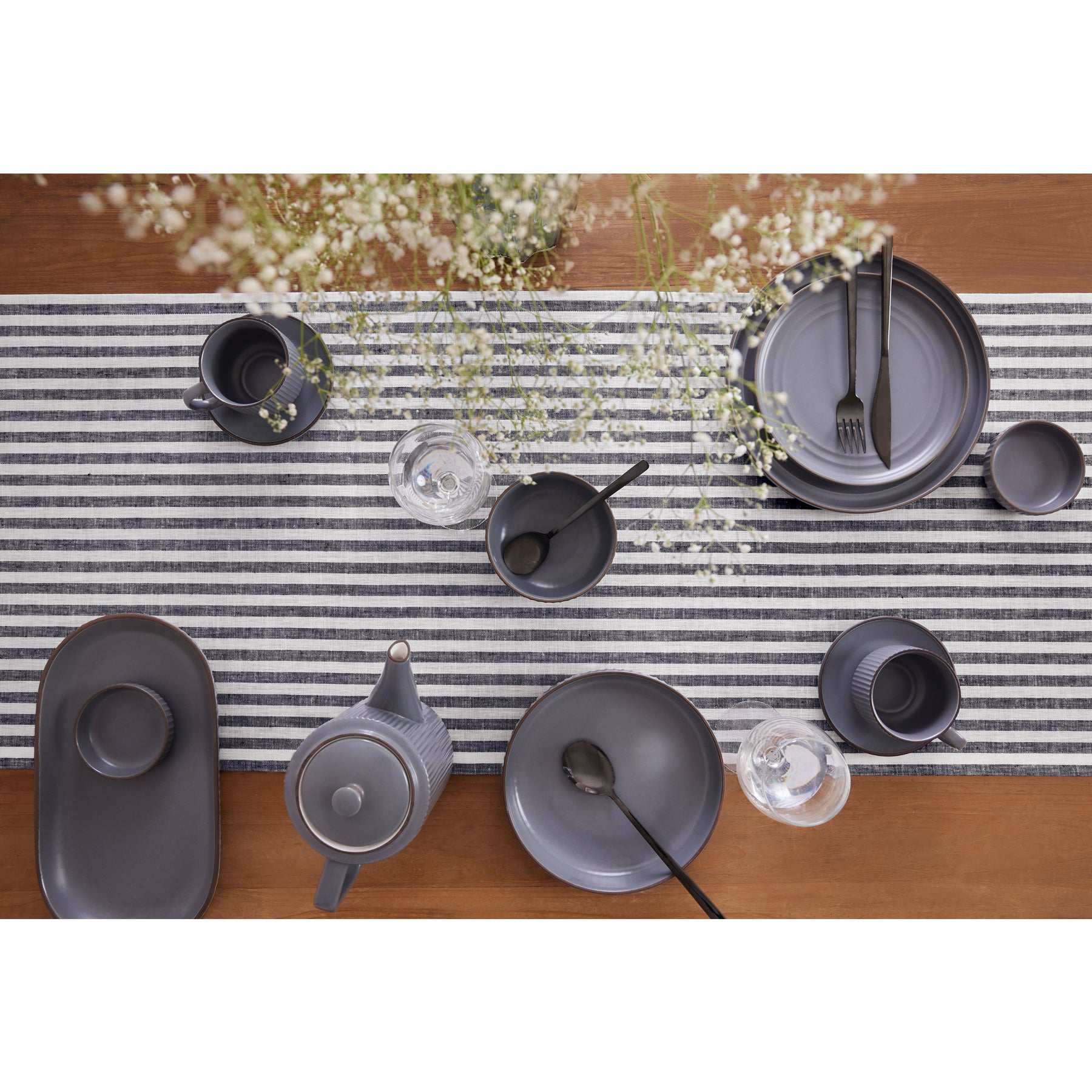 Amalfi Stripe Table Runner - 16 Inch & 18 Inch Wide - Perfect for Dining Tables, Buffets, and Holiday Decor - On Sale Now