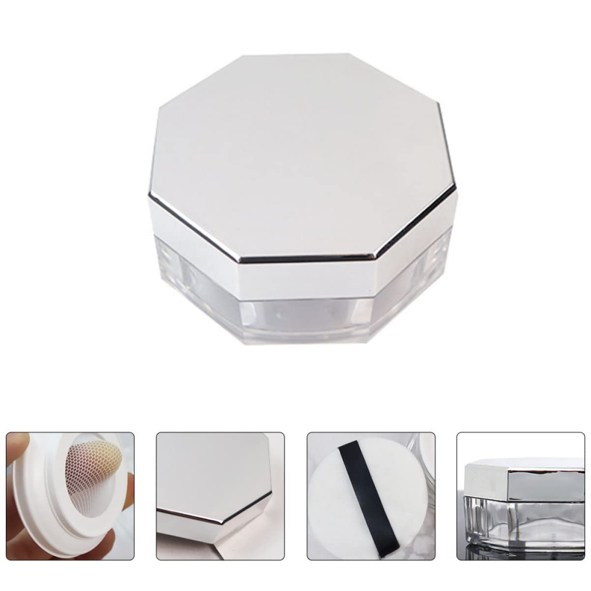 Minkissy Compact Mirror & Reusable Loose Powder Box - Portable Empty Powder Container for Makeup Touch-Ups | Travel-Friendly, Simple Design for On-the-Go Beauty Essentials