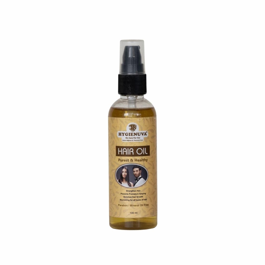 Hygienuva Herbal Hair Oil 100ml - Promotes Long, Strong & Healthy Hair Growth | Reduces Hair Fall & Dandruff | Natural Nourishing Treatment for Shiny Hair | Perfect for Daily Scalp Massage & Night Hair Care Routine