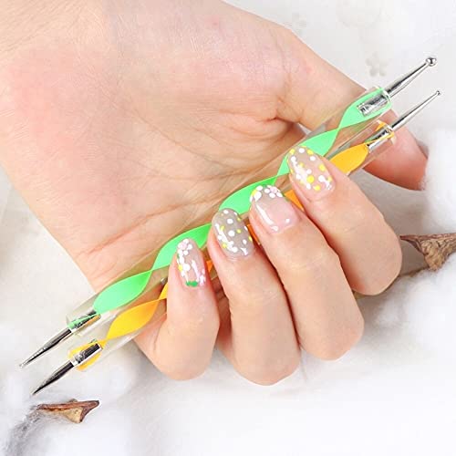 TWIREY 5-Piece Nail Art Dotting Tool Set - Marbleizing Pen for Nail Decoration & Stamping - Professional Dotting Tools for DIY Nail Designs - Perfect for Salon, Home Manicure & Nail Art Enthusiasts