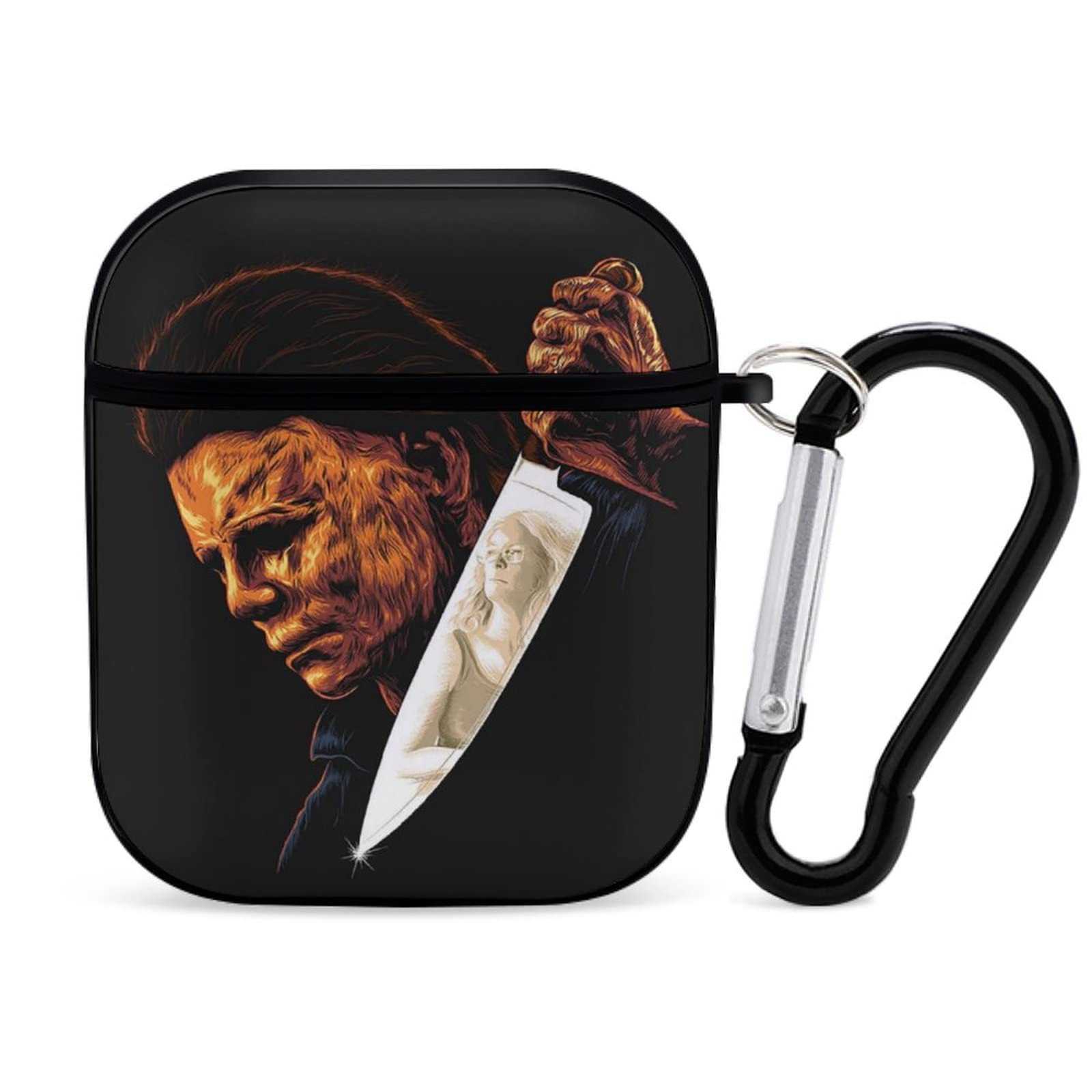 Halloween Michael Myers AirPods Case Cover for Apple AirPods 1 & 2 - Horror Movie Inspired Protective Headset Case for Halloween Parties & Cosplay