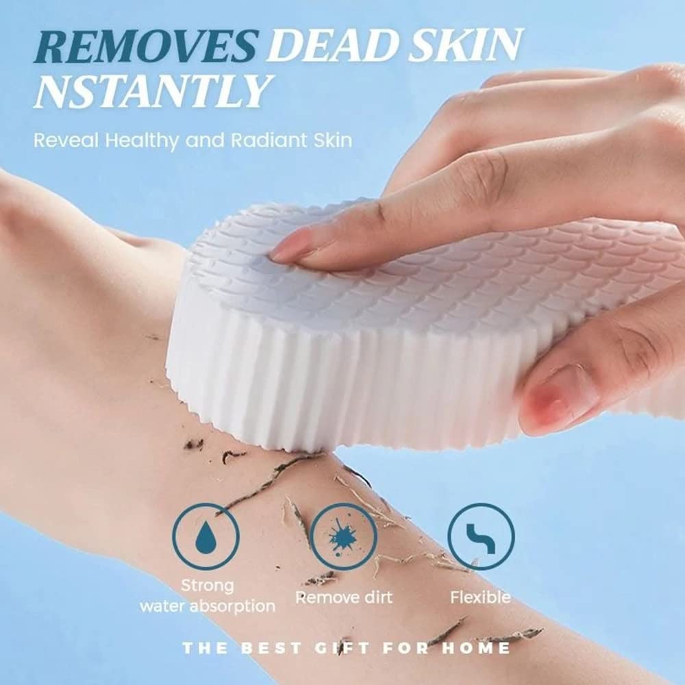 Yorten 2-Pack Ultra Soft Exfoliating Bath Sponge - Gentle Dead Skin Remover for Adults, Kids & Pregnancy - Painless Shower Scrub for Smooth Skin - Perfect for Daily Body Wash & Sensitive Skin Care