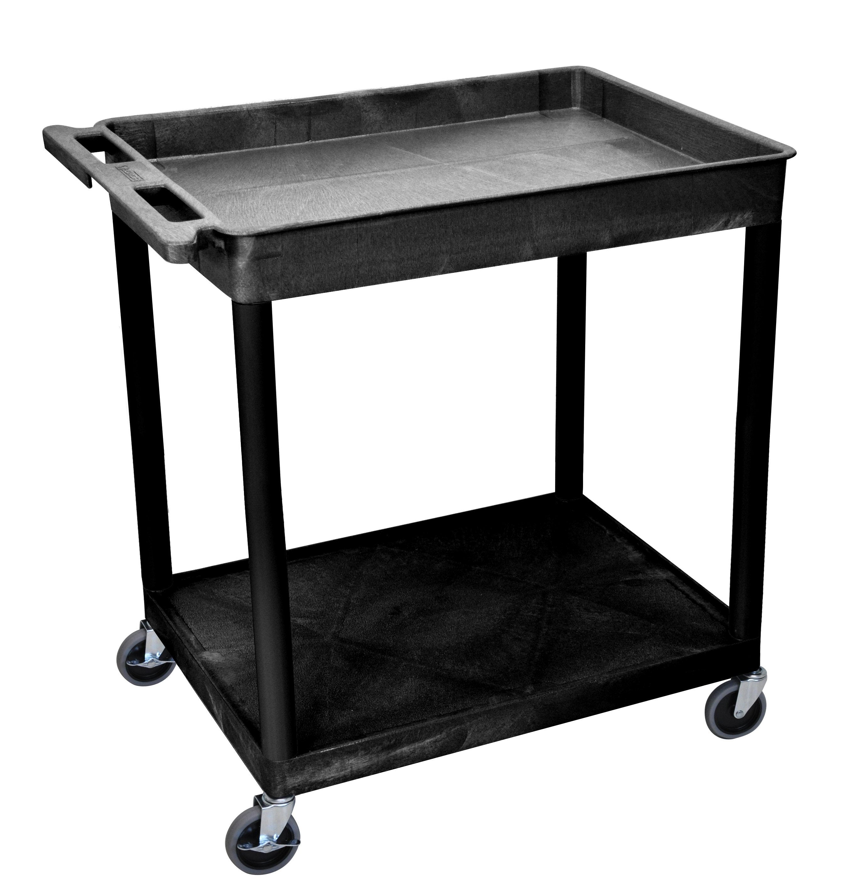 Luxor 3-Tier Rolling Utility Cart with Storage Cabinet - Perfect for Kitchen, Bathroom, or Office Organization