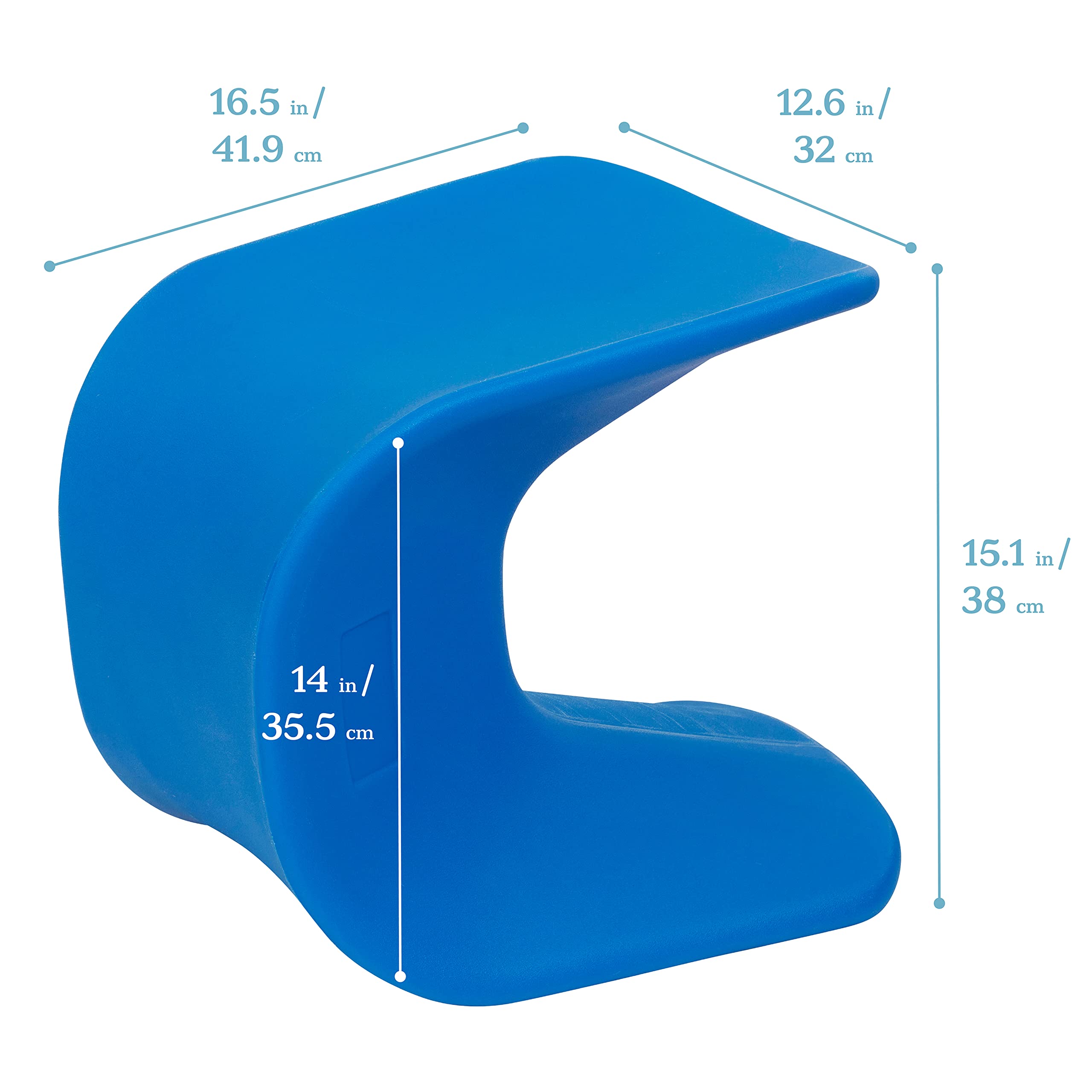 ECR4Kids Wave Seat - 14in to 15.1in Adjustable Height Wobble Stool, Blue (2-Pack) - Perfect for Classroom, Office & Home Use