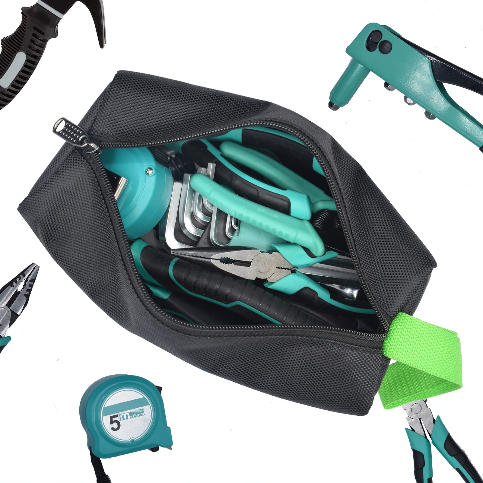 3-Piece Tool Bag Set - 10, 13 & 14 Inch Small Tool Pouch with Large Capacity | Durable Tote Organizer for Electricians, Plumbers & Gardeners | Perfect for Home Repairs, DIY Projects & Professional Work