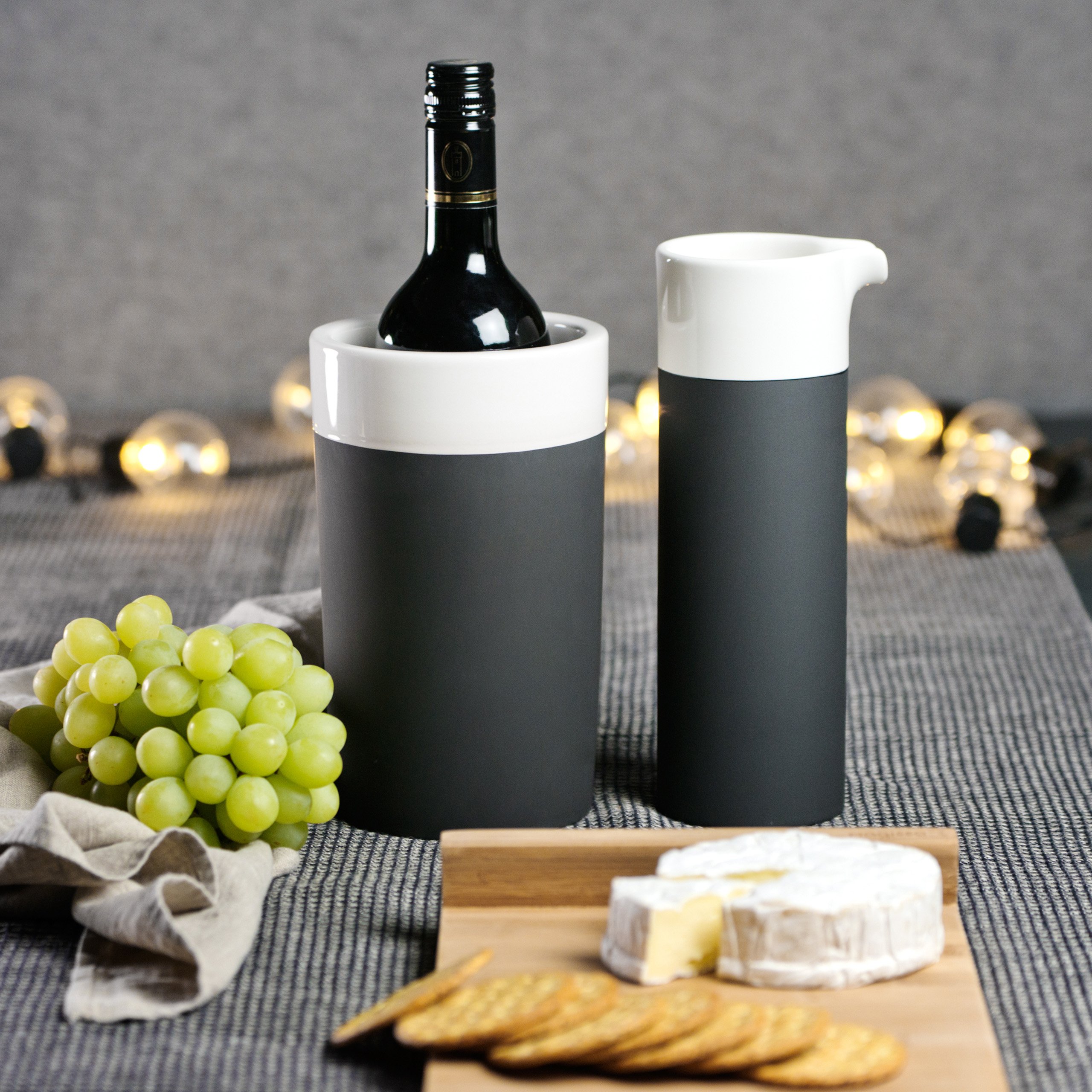 Premium White Ceramic Carafe with Natural Cooling - Elegant Water Pitcher for Iced Tea, Lemonade & Summer Beverages - Perfect for Home, Office & Outdoor Gatherings