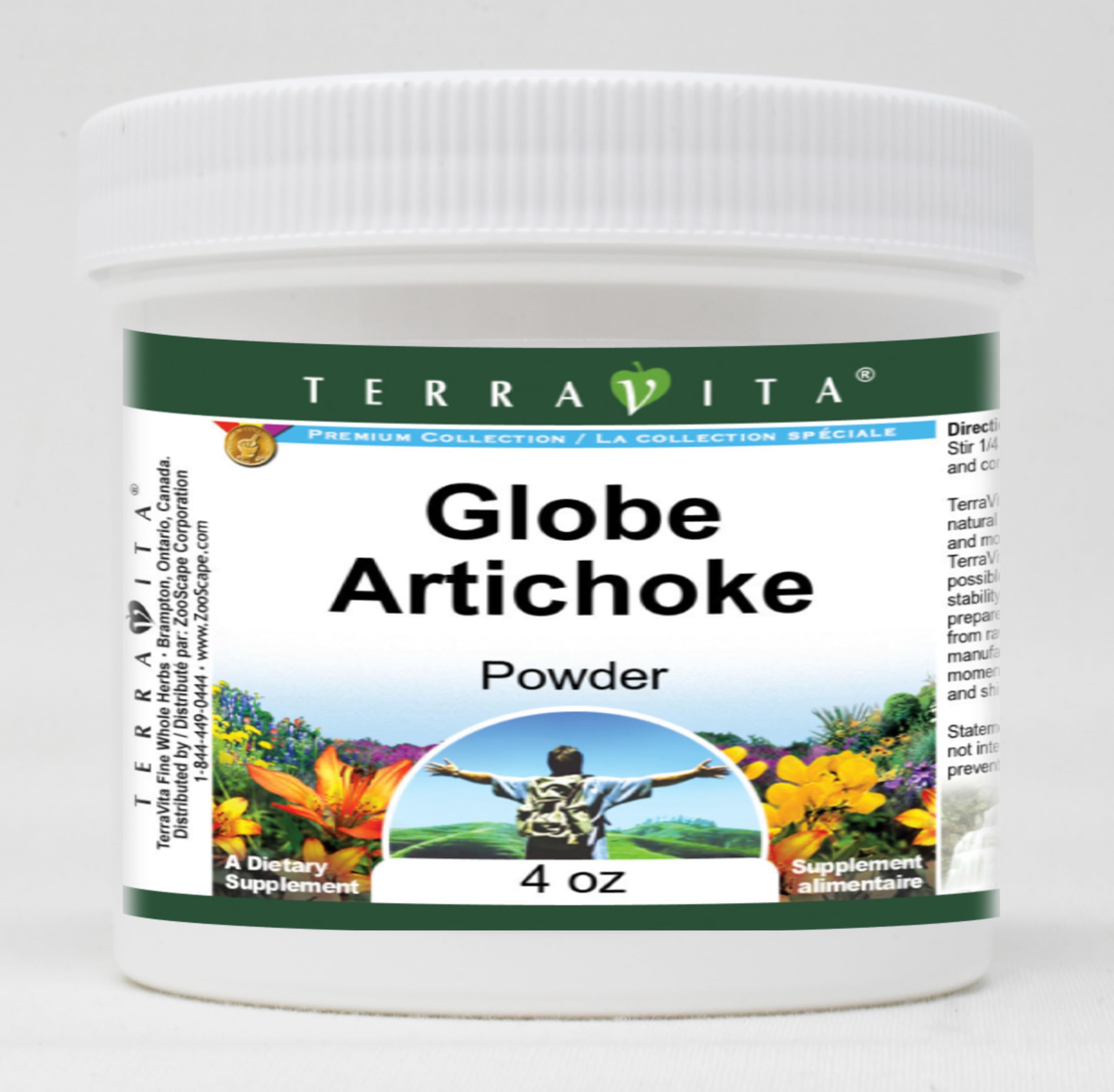 Terravita Globe Artichoke Powder 4 oz (ZIN: 520264) - Organic Artichoke Extract Supplement for Digestive Health & Liver Support - Perfect for Smoothies, Teas & Detox Drinks