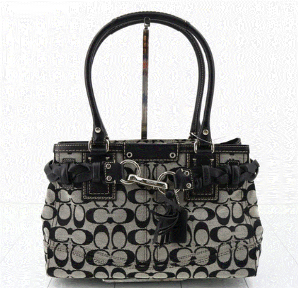 Coach Signature Canvas & Leather Tote Bag F13065 - Stylish Women's Handbag for Work, Travel & Everyday Use
