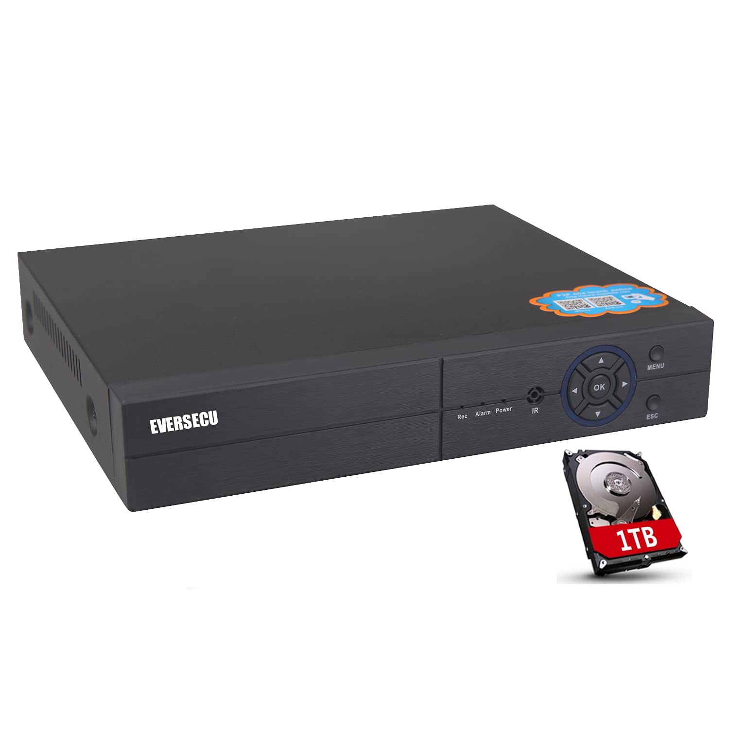 4CH 5MP Lite 5-in-1 HD Hybrid DVR & NVR Security System - Supports 5MP IP/AHD/TVI/CVI & 960H Analog Cameras - 1TB Preinstalled HDD - Ideal for Home, Office & Business CCTV Surveillance