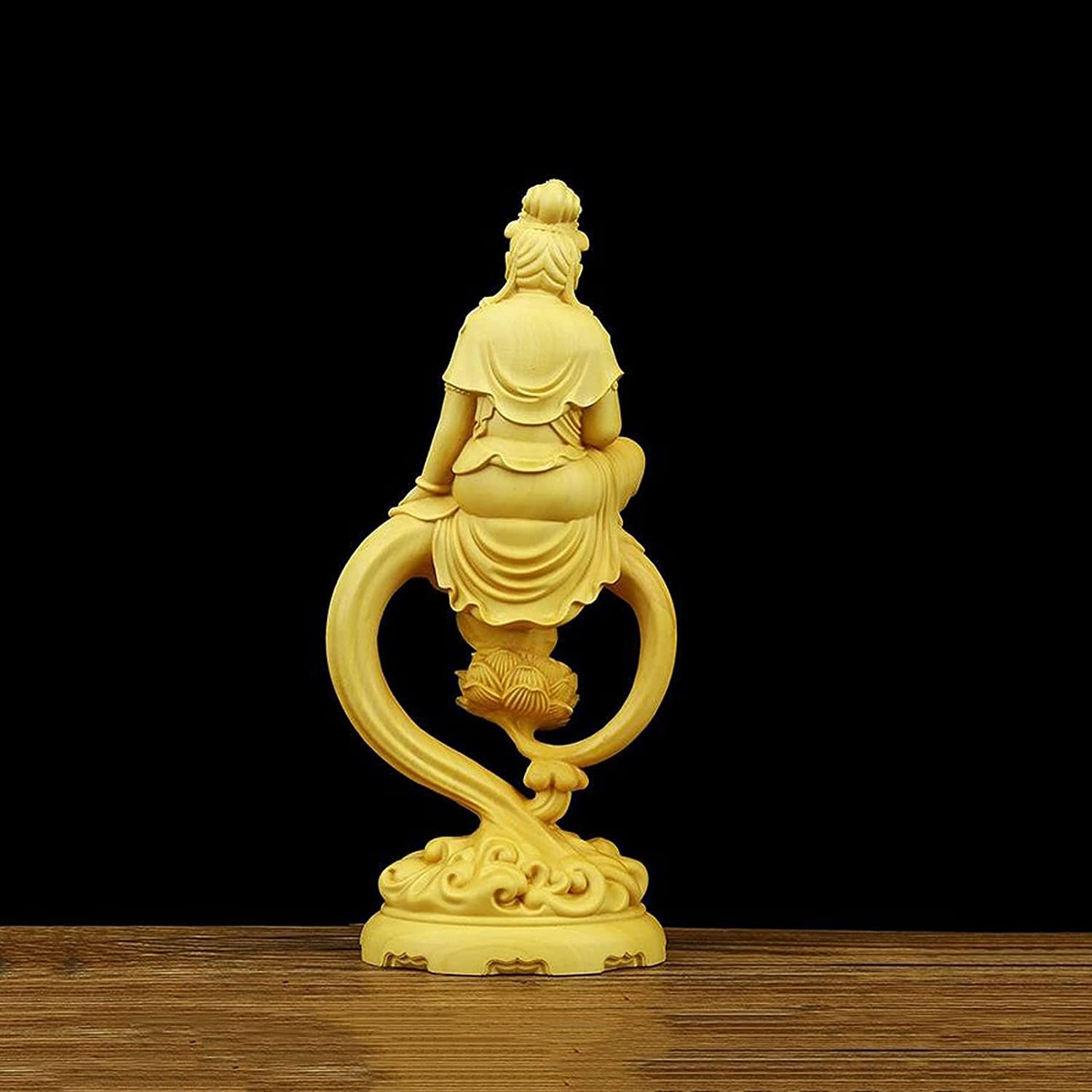 Meditating Wood Buddha Statue - Handcrafted Home & Garden Decor for Office, Bookshelf, Yard - Zen Meditation Sculpture for Indoor & Outdoor Spiritual Decorations
