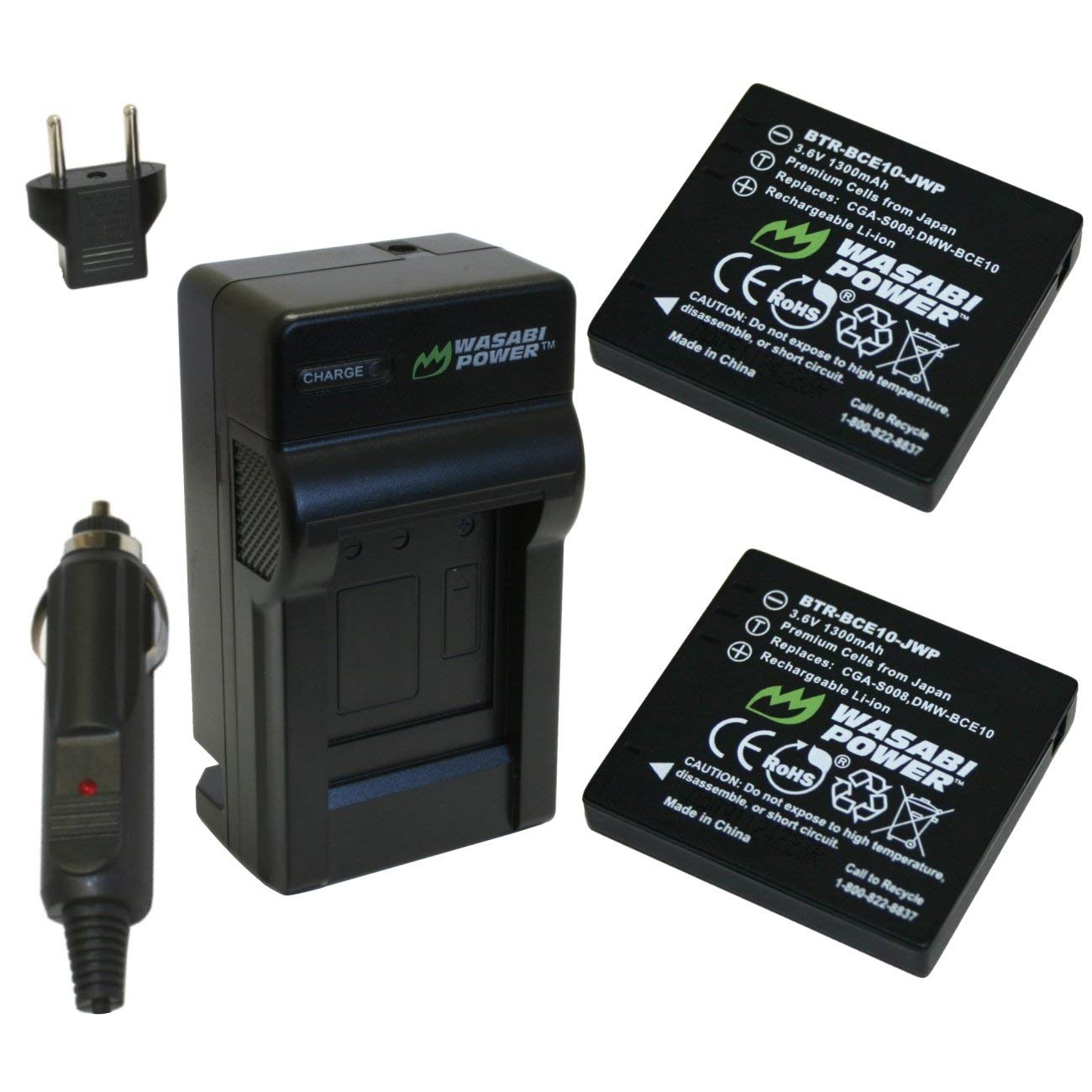 Wasabi Power 2-Pack Replacement Battery & Charger for Leica BP-DC6 Series (BP-DC6, BP-DC6-E, BP-DC6-J, BP-DC6-U) and Leica C-Lux 2/3 Digital Cameras - Perfect for Travel Photography & Professional Shooting