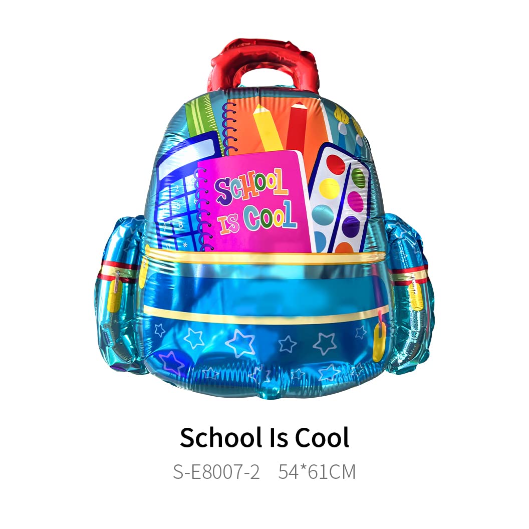 Blue Back to School Balloons Set - Pencil & Backpack Shaped Foil Balloons for First Day of School, Classroom Decorations & Party Supplies | Perfect for School Welcome Parties, Kindergarten Graduations & Teacher Appreciation Events