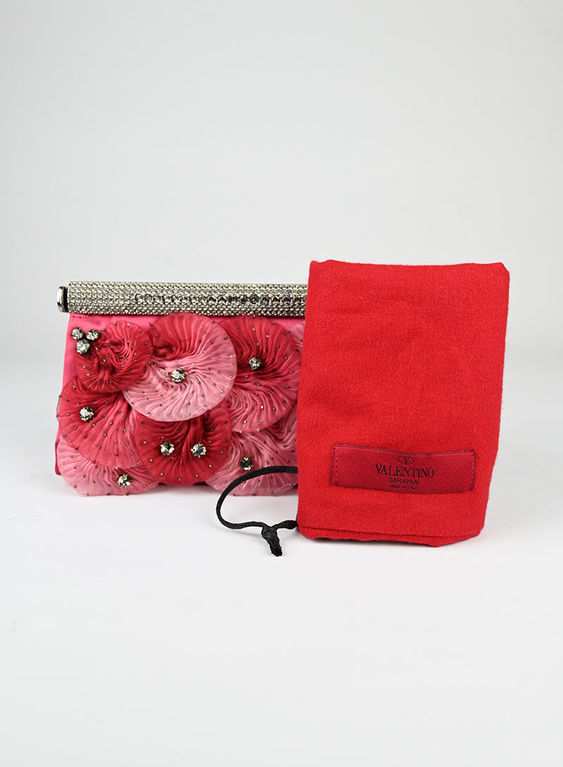 Valentino Petal Rose Clutch Bag for Women - Elegant Evening Clutch with Floral Design, Perfect for Parties, Weddings & Special Occasions