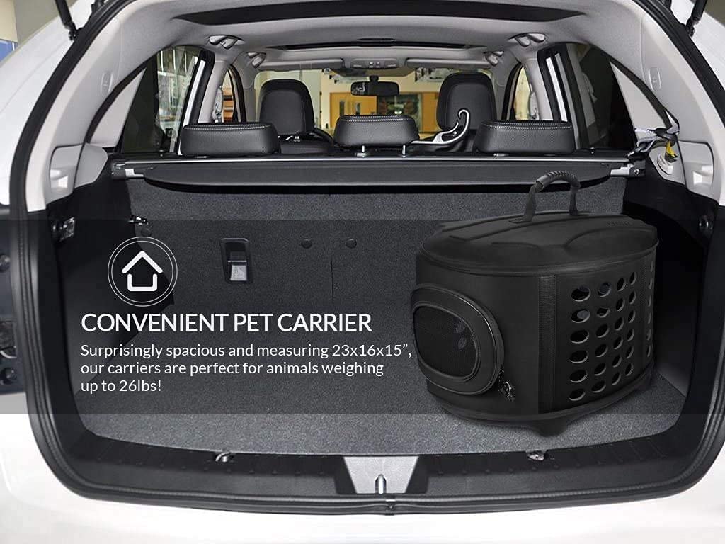 Collapsible Hard-Sided Cat Carrier for Travel - Ventilated Pet Carrier for Small Dogs, Cats & Guinea Pigs - Airline Approved Pet Crate for Car Rides & Vet Visits - Durable Blue Pet Travel Cage (Perfect for Road Trips, Vet Appointments & Air Travel)