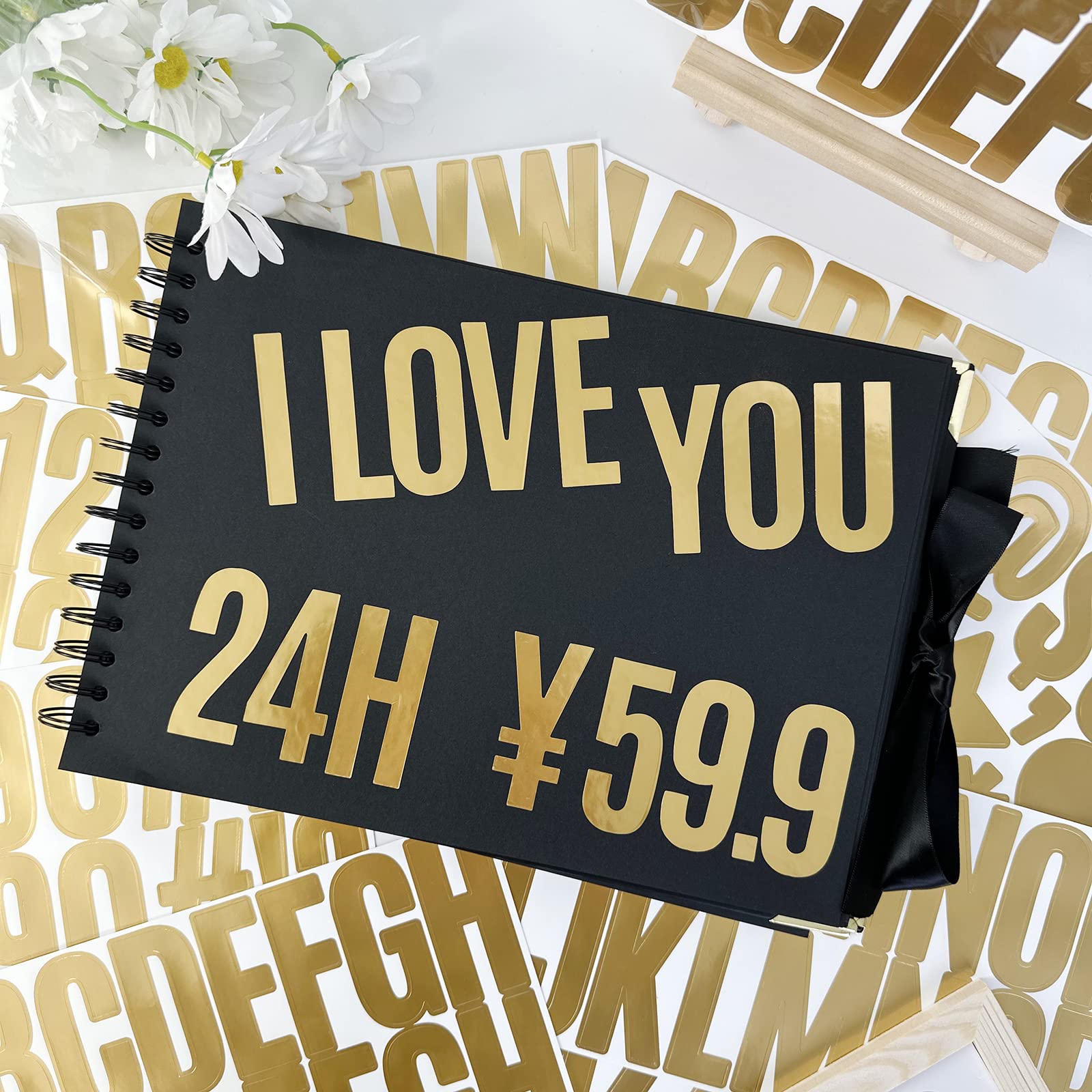 400 PCS Gold Letter Stickers - 24 Sheets Large 2.5 Inch Self-Adhesive Alphabet & Number Stickers, Waterproof for Bulletin Boards, Mailbox Labels, DIY Crafts, Scrapbooking & Home Decor Projects