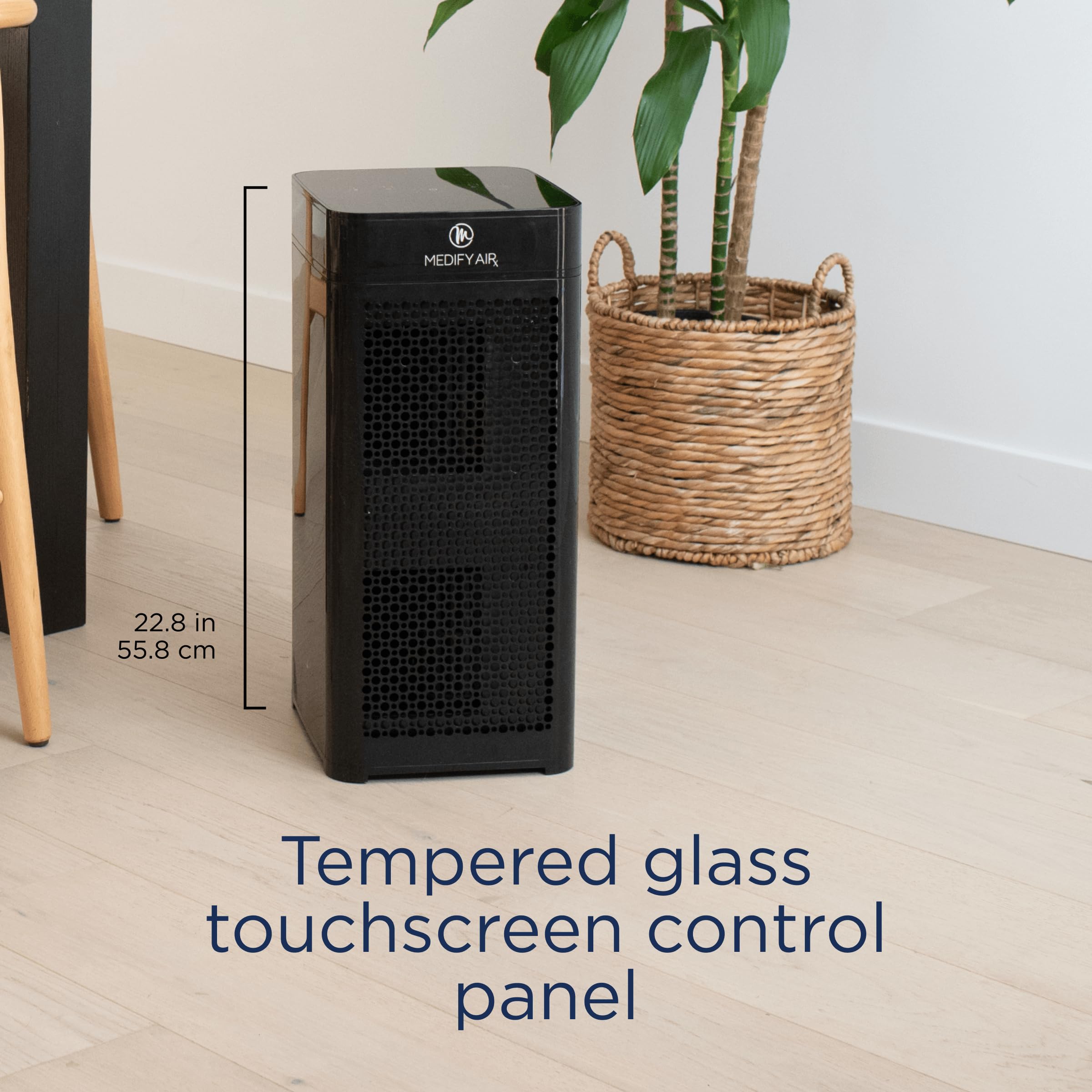 Medify MA-40 True HEPA H13 Air Purifier - Covers 1,793 sq ft in 1 Hour | Eliminates Smoke, Wildfire Smoke, Odors, Pollen & Pet Dander | Filters 99.9% of Particles Down to 0.1 Microns | Black (1-Pack) | Perfect for Bedrooms, Living Rooms & Offices
