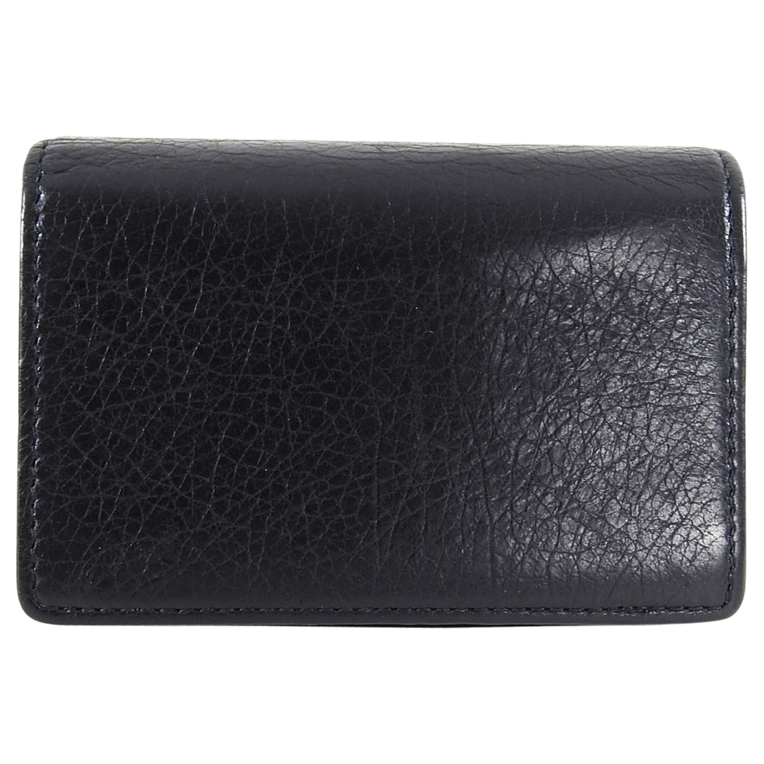 Balenciaga City Moto Bifold Black Leather Card Holder Wallet for Men & Women - Perfect for Everyday Use, Travel & Business