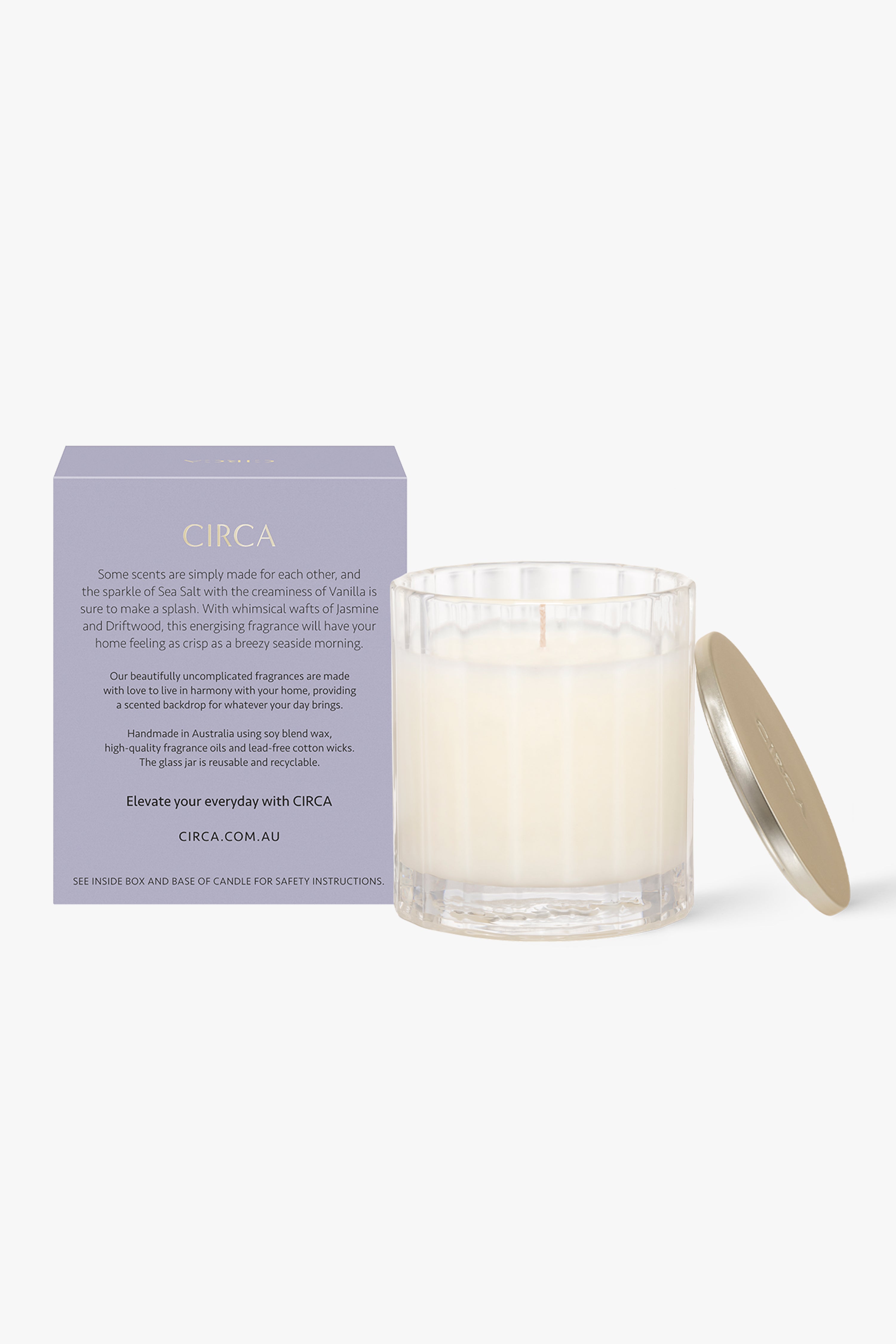 Premium CH Sea Salt & Vanilla Scented Candle 60g - Relaxing Aromatherapy for Home, Spa, and Meditation