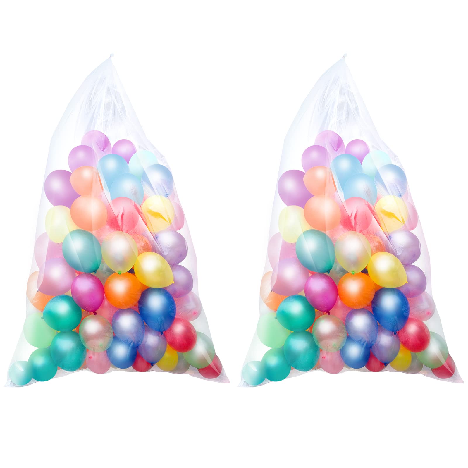 98.4 x 59 Inch Large Clear Plastic Balloon Transport Bags - 2 Pack for Birthday Parties, New Year's Eve & Special Events | Heavy Duty Storage Solution for Giant Balloons, Party Decorations & Event Supplies