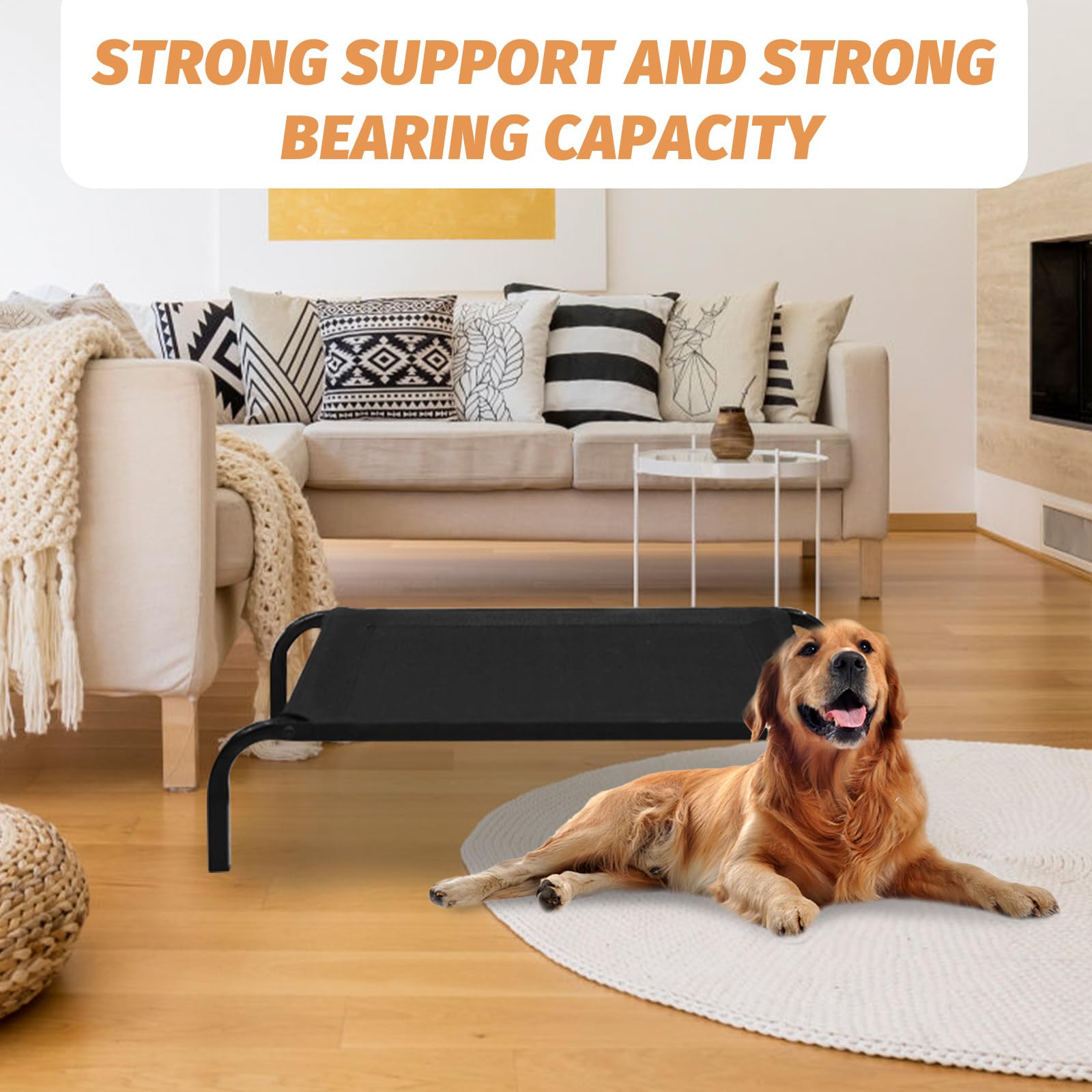 Breathable Elevated Pet Hammock Bed - Detachable Mesh Cat & Dog Lounge Bed with High Footed Design - Perfect for Indoor, Outdoor, Camping & Travel Use