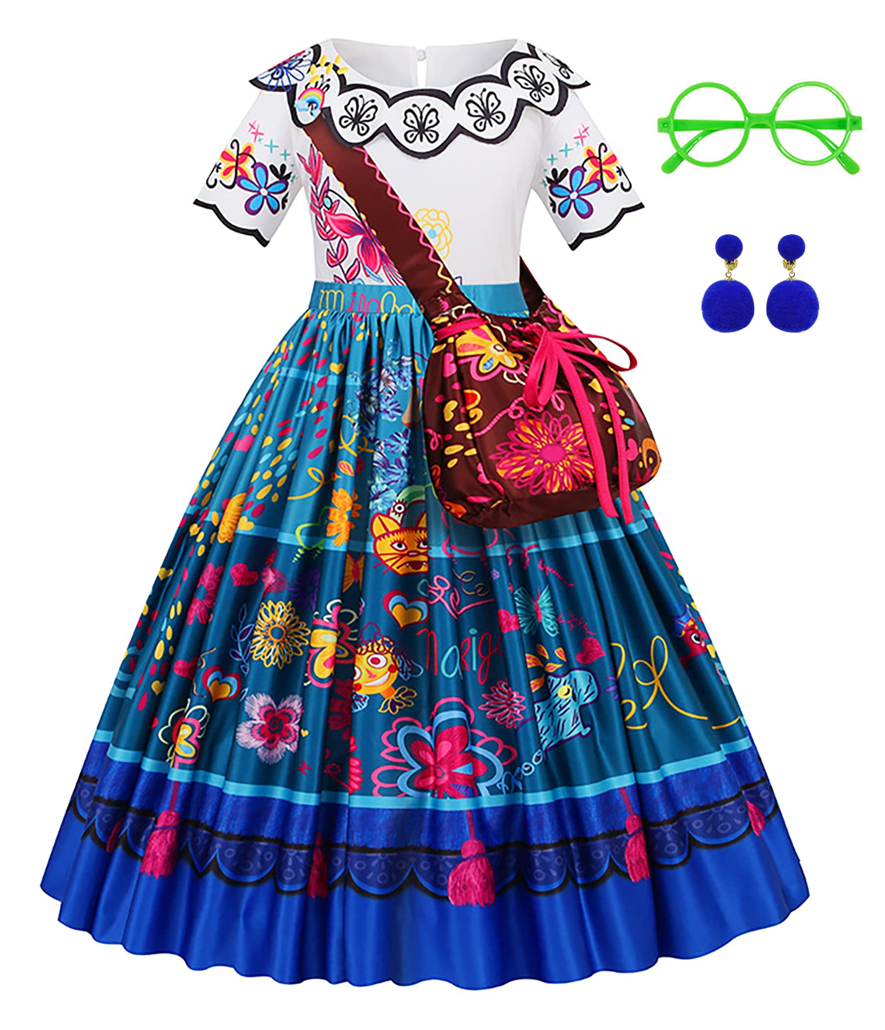 RuuYiicoco Princess Costume Dress for Girls - Elegant Halloween Party Dress Up Set with Tiara & Accessories | Perfect for Halloween Parties, Dress-Up Play & Birthday Celebrations