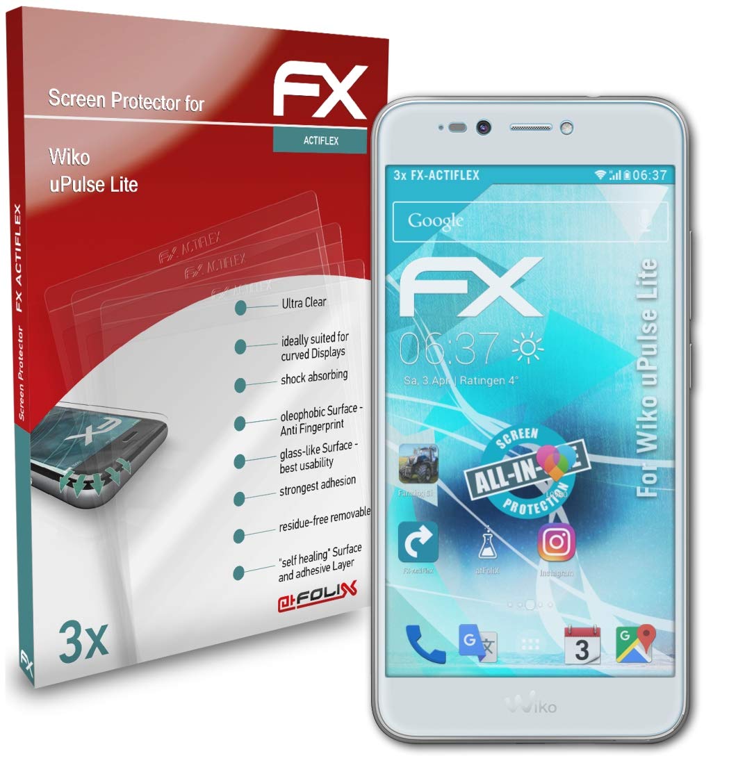 atFoliX Screen Protector for Wiko uPulse Lite - 3 Pack Ultra Clear Flexible FX Film | Anti-Scratch & Bubble-Free | Perfect for Daily Use & Outdoor Activities