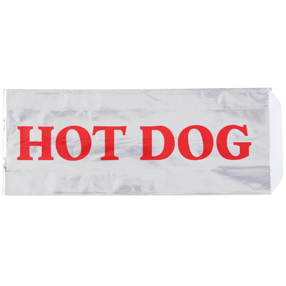 100 Pack Foil Hot Dog Bags - Premium Food-Grade Wrapping for Hot Dogs, Sandwiches & Snacks - Perfect for BBQs, Parties & Food Trucks
