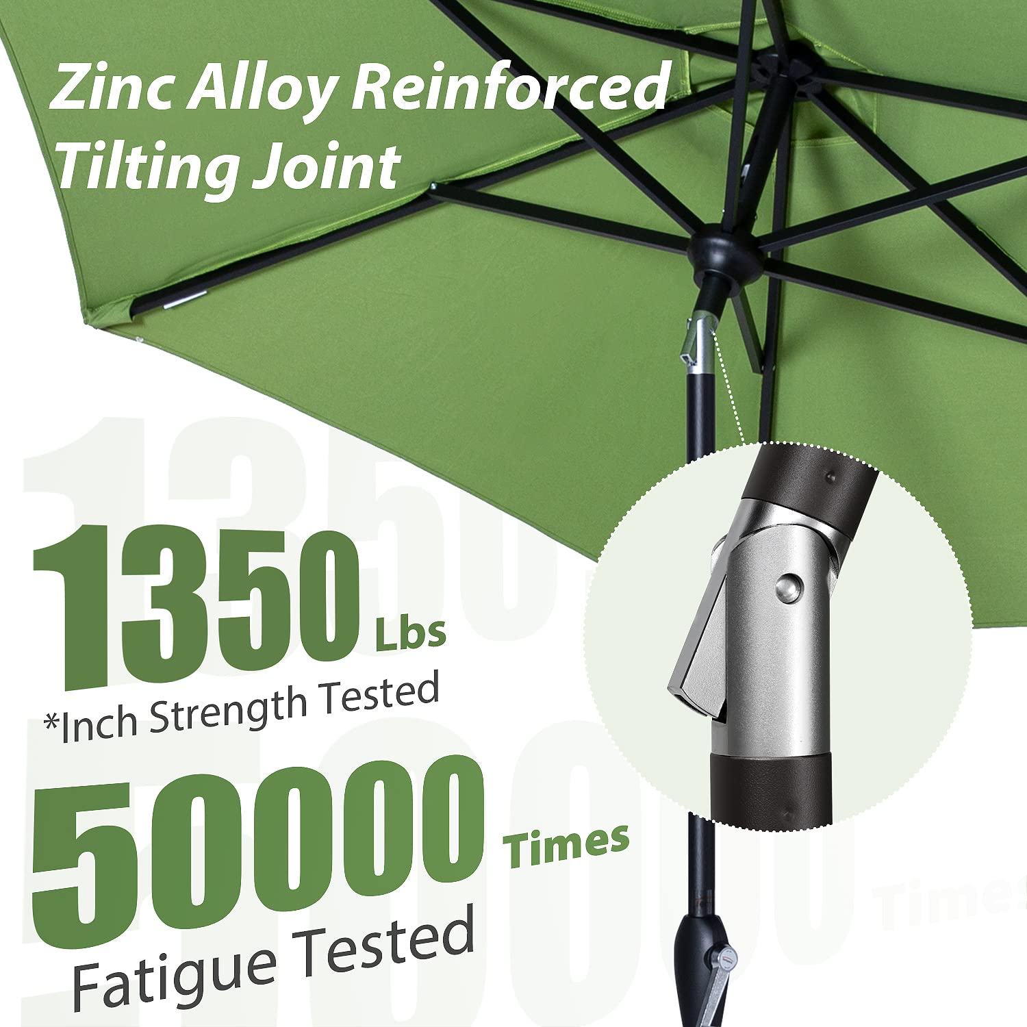 Tempera Patio Market Outdoor Table Umbrella with Auto Tilt & Crank - Large Sun Shade with Sturdy Pole & Fade-Resistant Canopy - Easy Setup for Poolside, Garden, and Outdoor Dining