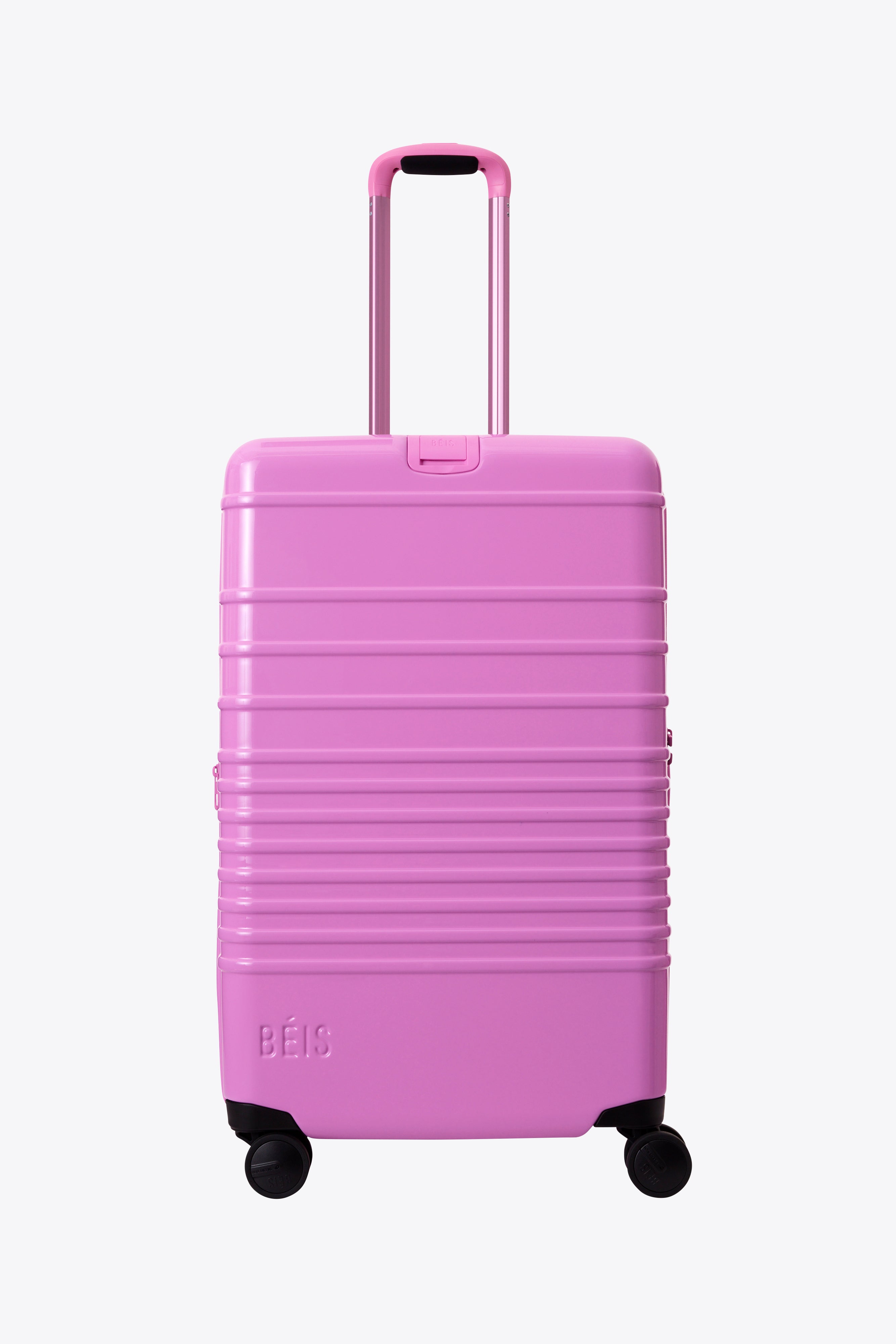 The Medium Check In Roller Luggage in Glossy Berry - Perfect for Business Travel & Weekend Getaways | Lightweight Spinner Suitcase with 360° Wheels
