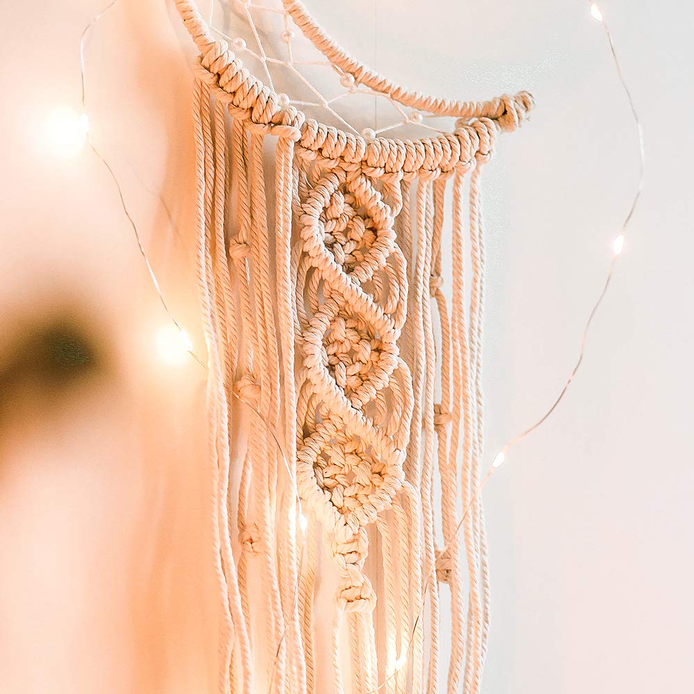 2 Pack Moon Dream Catchers - Handmade Boho Wall Hanging Decor for Bedroom, Nursery & Living Room | Perfect Hippie Gift for Women, Teen Girls, Mothers & Friends | Bohemian Home Decor for Meditation Spaces & Dorm Rooms