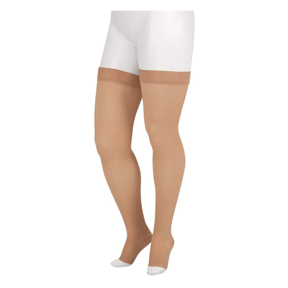 Juzo Soft 2001 Thigh-High 20-30mmHg Open Toe Compression Stockings for Women - Medical Support & Comfort for Varicose Veins, Edema, and Long Hours Standing