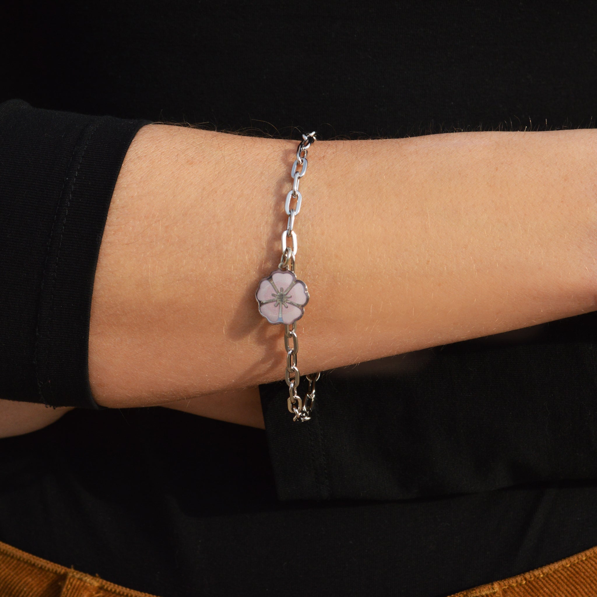Cherry Blossom Charm Bracelet for Women - Dainty Floral Chain Wrist Jewelry - Perfect for Spring, Weddings & Everyday Wear