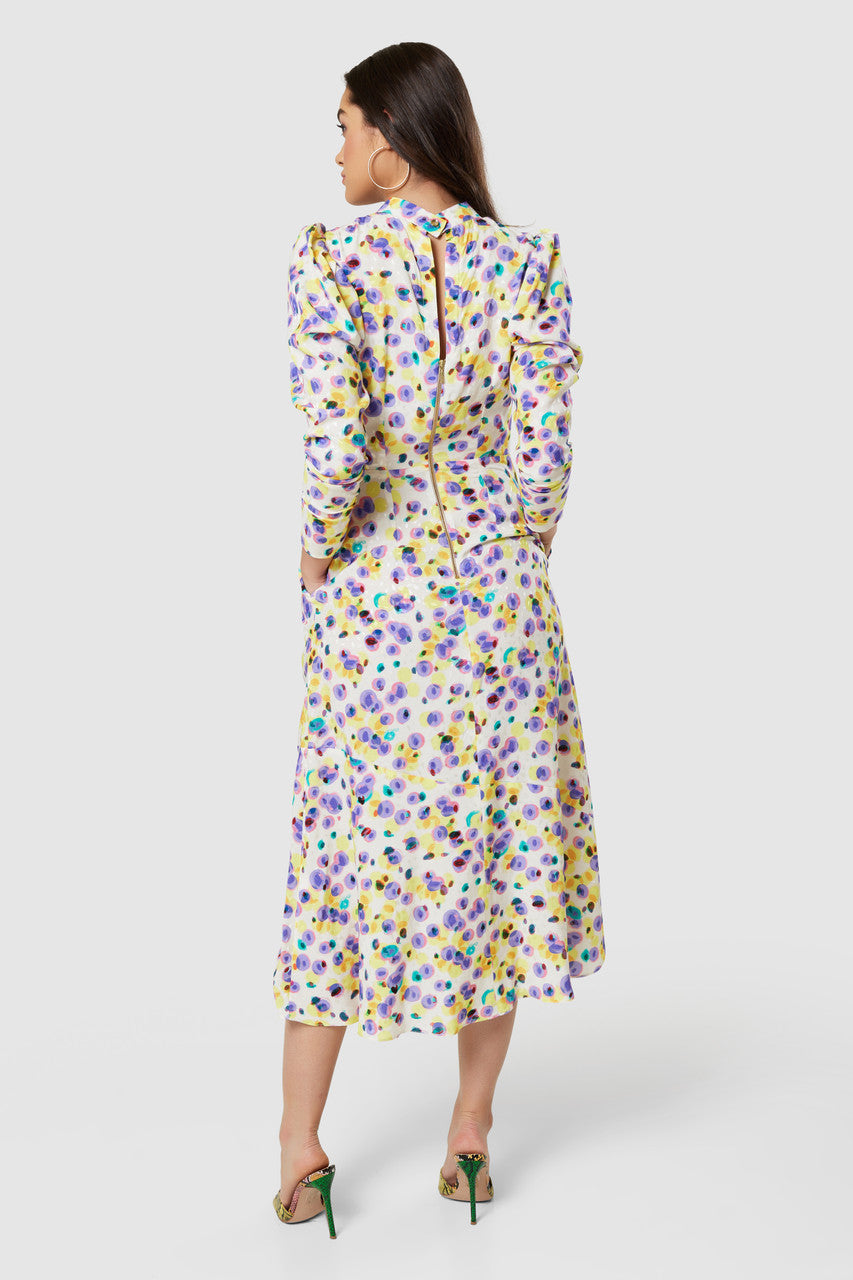 Hilda High Neck Midi Dress - Floral Print Summer Dress for Women | Perfect for Weddings, Parties & Date Nights