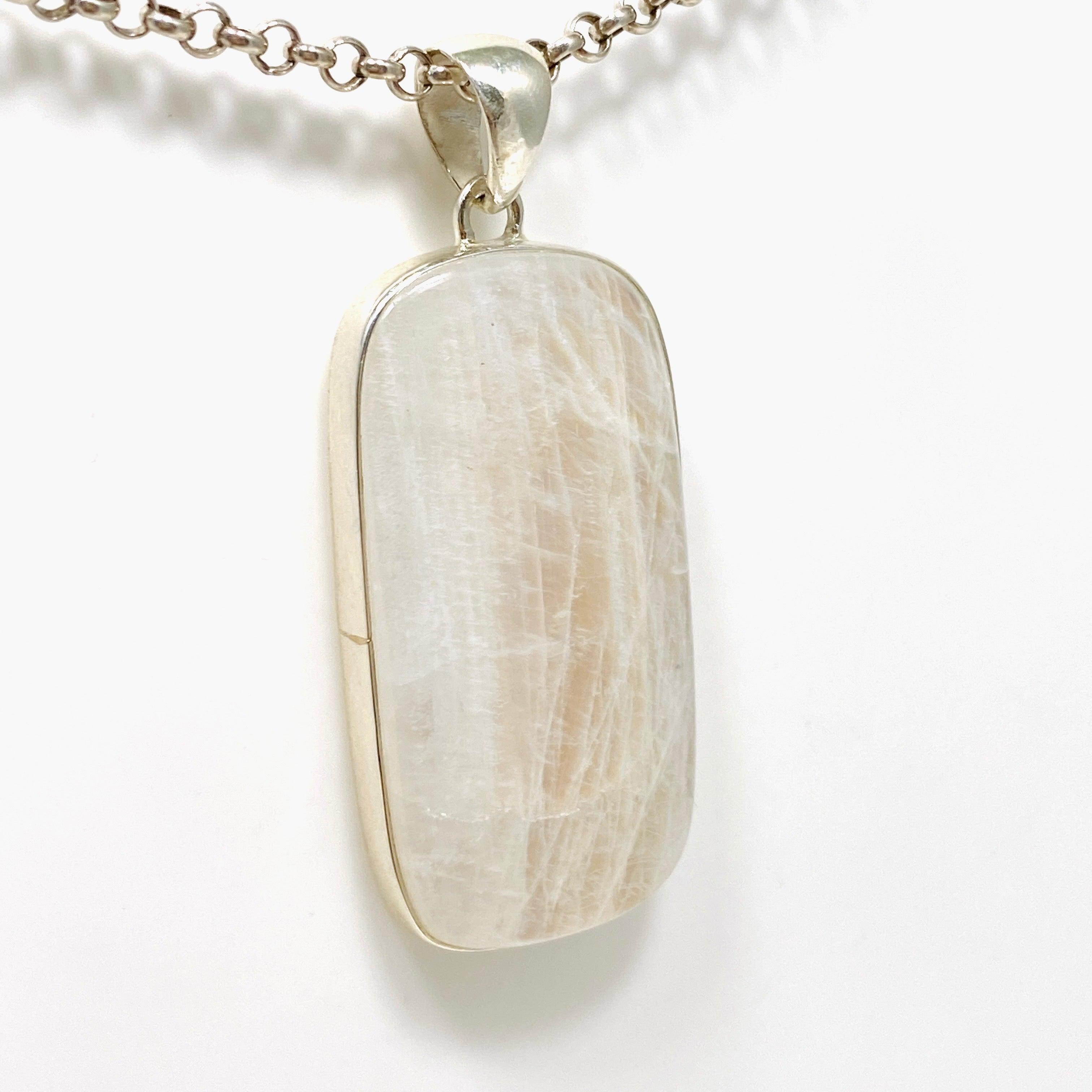 Moonstone Rectangular Pendant Necklace KPGJ4257 - Elegant Gemstone Jewelry for Women, Perfect for Everyday Wear & Special Occasions