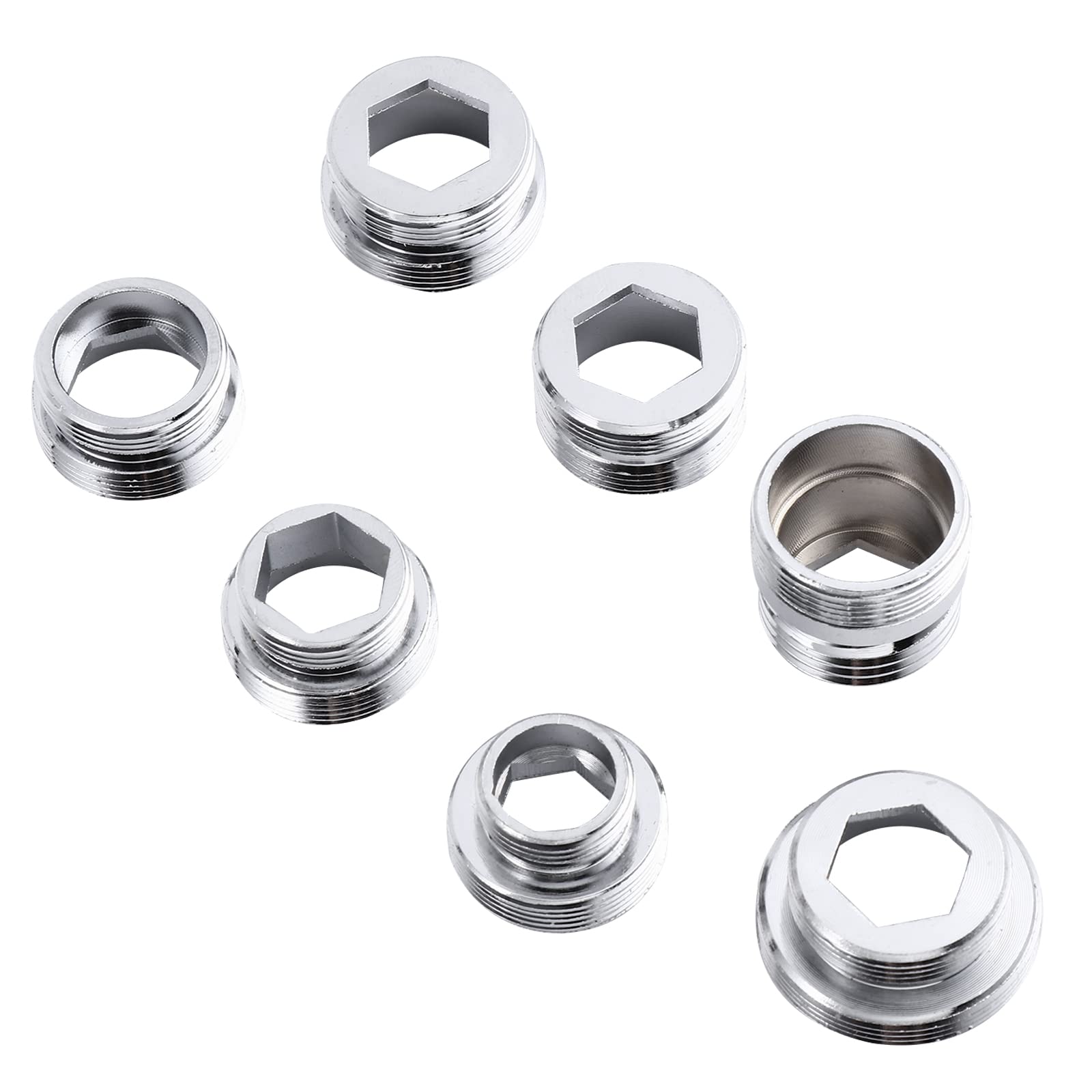 TEHAUX 7-Piece Faucet Adapter Kit - Brass Sink Aerator Adapter Set with Male/Female Threads for Garden Hose, Water Filter & Standard Hose Connection - Perfect for Kitchen, RV, Outdoor & Emergency Water Supply