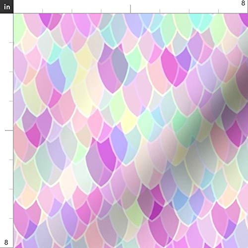 Rainbow Dragon Scales Fantasy Printed Minky Fabric by The Yard - Soft Plush Fabric for Sewing Baby Blankets, Quilt Backing & DIY Projects - Perfect for Nursery Decor, Costume Making & Fantasy Themed Crafts