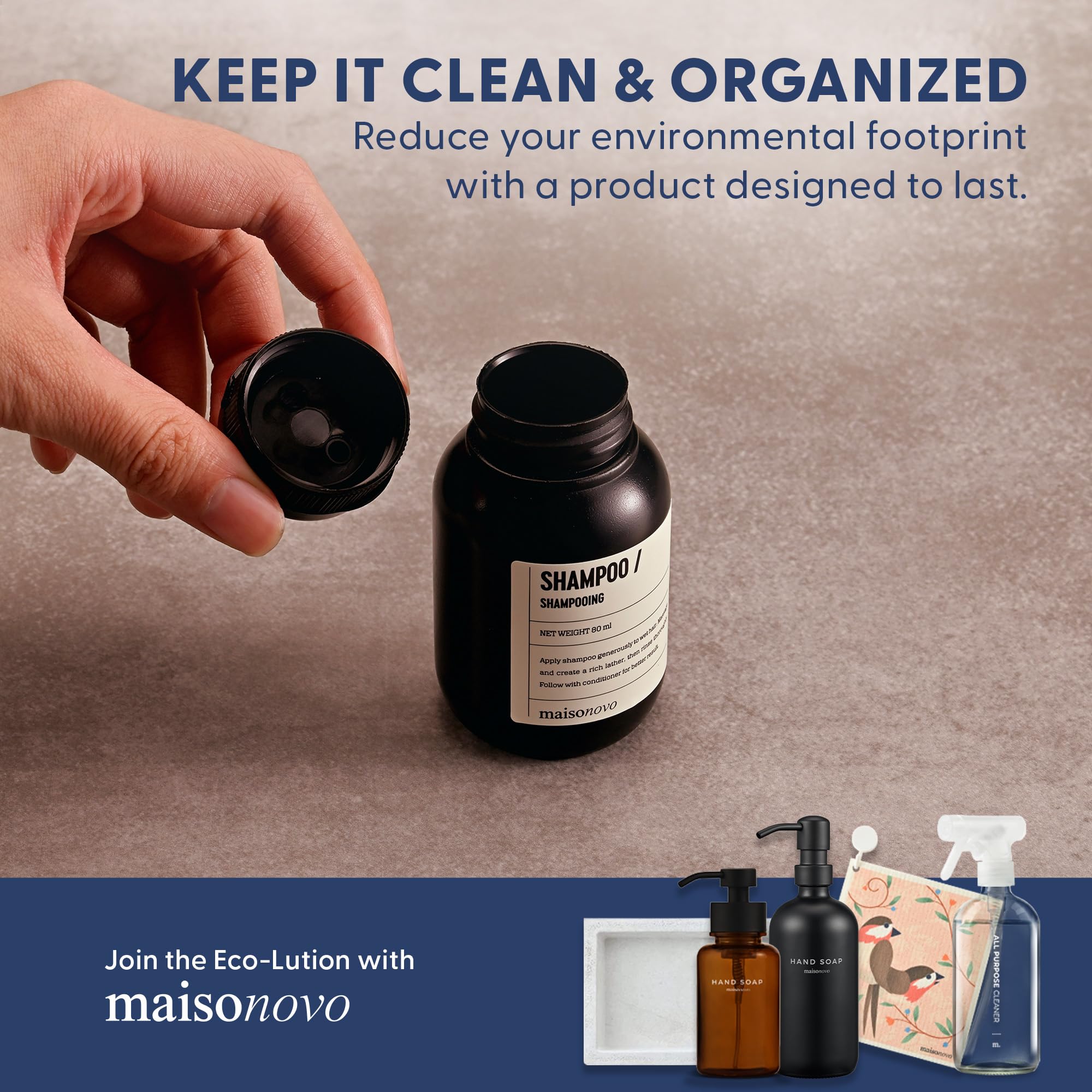 MAISONOVO TSA Approved Leak Proof Travel Bottles Set - Refillable Toiletry Containers with Waterproof Luxury Bag | Perfect for Air Travel, Vacation & Gym Essentials