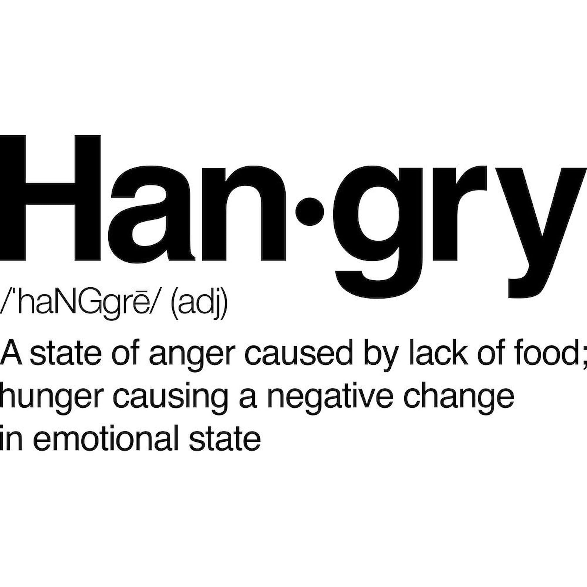Hangry Definition Funny 11 oz Ceramic Coffee Mug - Perfect for Office, Home & Gifts - Great for Tea, Hot Chocolate & Coffee Lovers