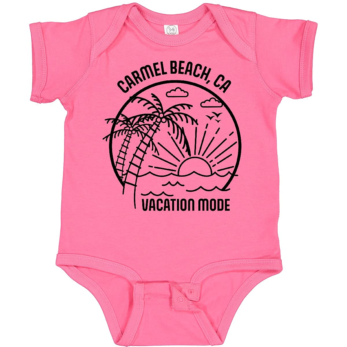Inktastic Summer Vacation Mode Carmel Beach California Baby Bodysuit - Cute Infant Onesie for Beach Trips & Family Vacations - Soft Cotton Baby Bodysuit for Boys & Girls - Perfect for Travel, Holidays & Photo Shoots