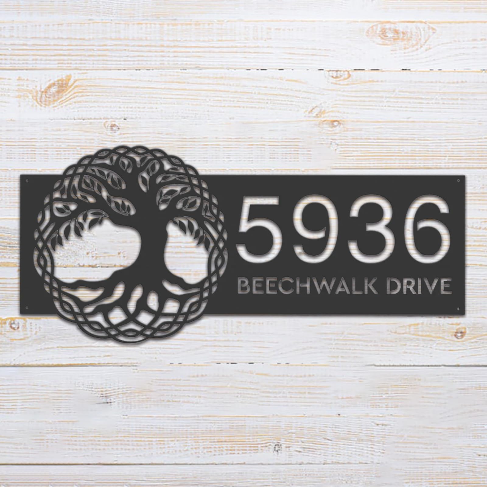 Custom Metal House Numbers Sign - Durable Outdoor Address Plaque for Home & Business (Style-7) | Perfect for Front Door, Mailbox, Fence & Garden Decor