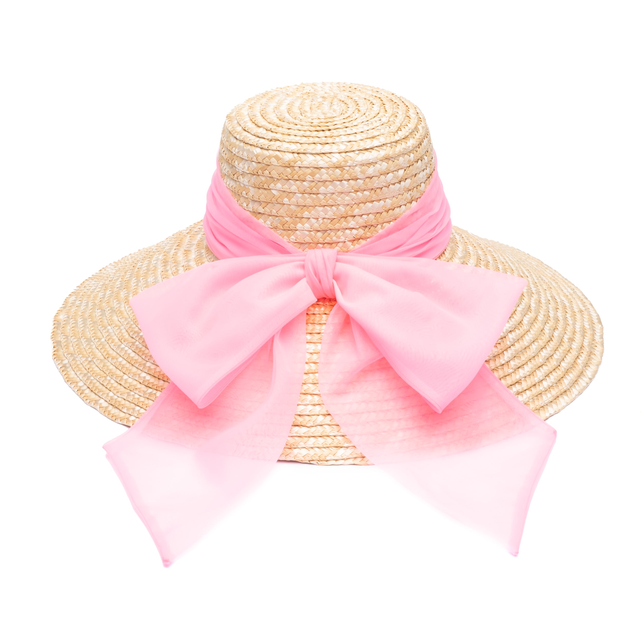 Mirabel Organza Wide Brim Sun Hat for Women - UV Protection Summer Beach Hat - Perfect for Outdoor, Travel, and Vacation