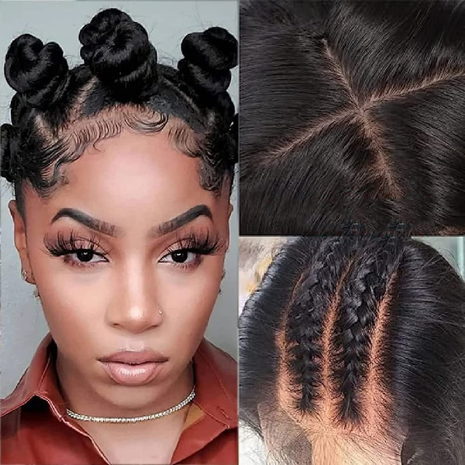 16 Inch Brazilian Virgin Human Hair Wig - Full Lace Straight HD Wig with Pre-Plucked Hairline & Bleached Knots | Natural Look for Daily Wear, Cosplay & Special Occasions