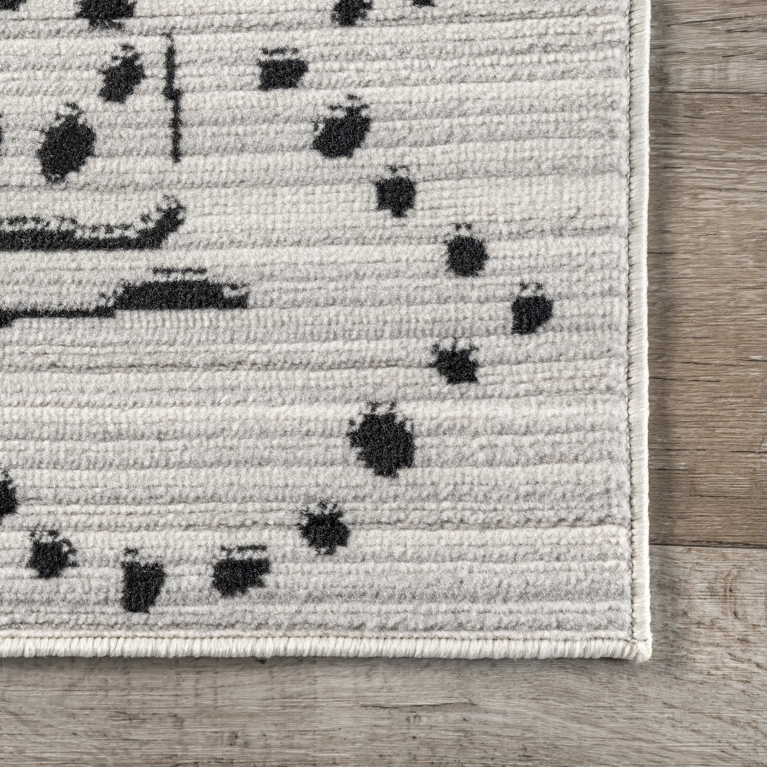 Black Dotted Diamond Trellis Rug - Modern Geometric Area Rug for Living Room, Bedroom, or Office Decor