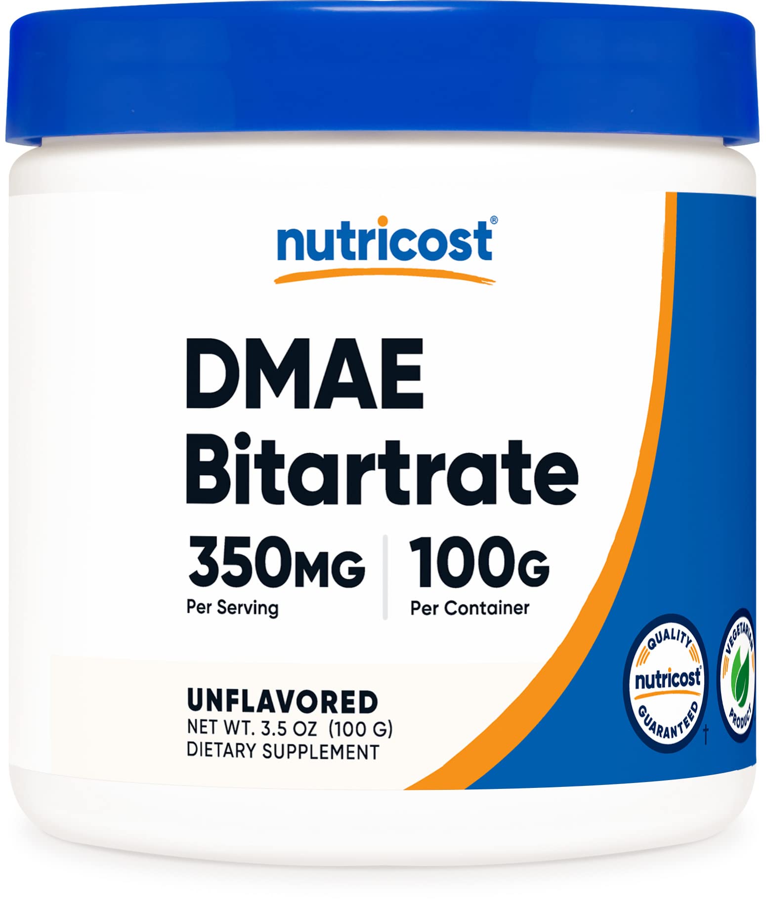 Nutricost Pure DMAE-Bitartrate Powder 100g - Brain Health Supplement for Memory, Focus & Cognitive Function - Perfect for Students, Professionals & Seniors