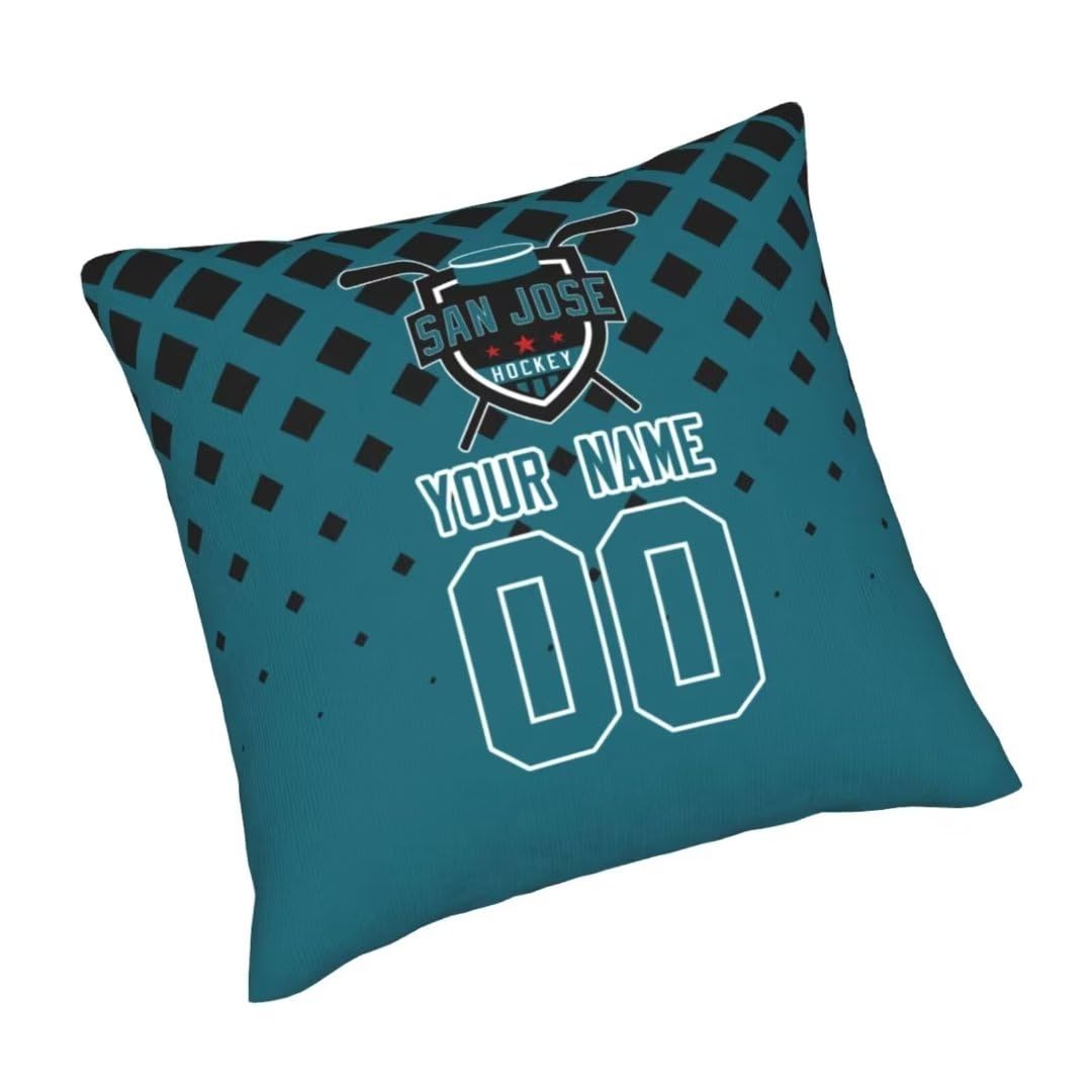 Custom San Jose Square Throw Pillow Covers Set of 2 - Personalized Decorative Pillow Cases for Sports Fans | Perfect for Home Decor, Sofa & Bedroom Accents
