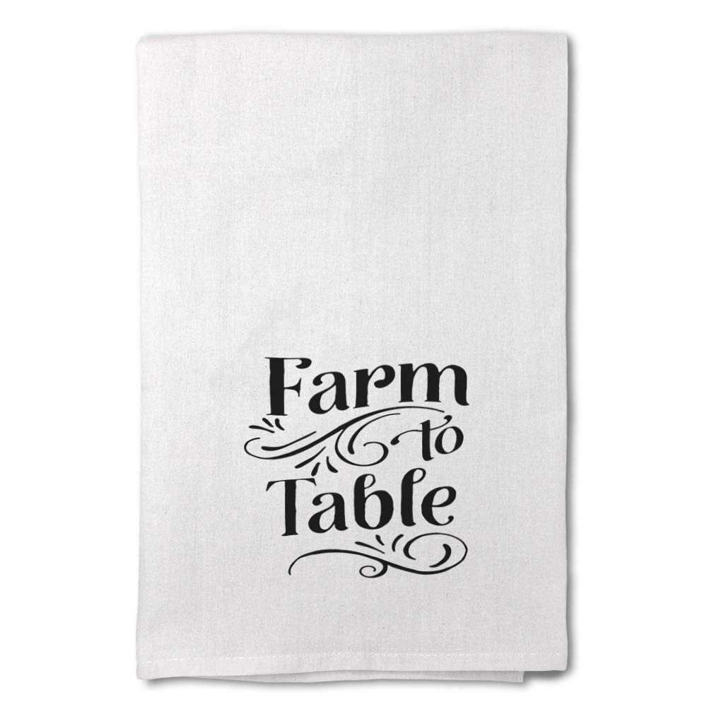 Custom Printed Farmhouse Kitchen Towels - Farm to Table & Farmers Market Decor - Dish Towels for Home, Hearth & Barn Cleaning - Perfect for Country Style Kitchens & Rustic Home Decor