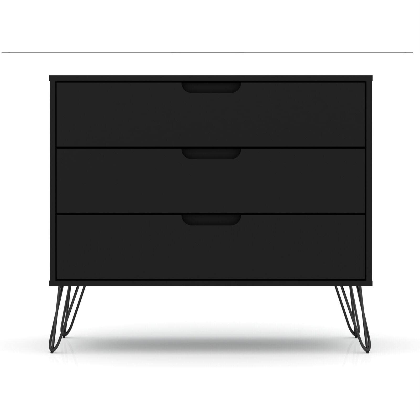 Black Mikalo Dresser - 6-Drawer Bedroom Chest, Modern Storage Organizer for Clothes & Accessories | Perfect for Bedroom, Office, Dorm Room Organization