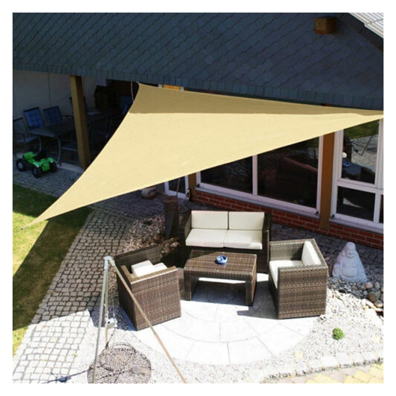 ZJYUUJE Waterproof Sun Shade Sail - UV Resistant Outdoor Shade Cloth for Garden, Patio, Greenhouse & Car Cover - Durable Sunblock Tarp (Green) - Perfect for Backyard, Poolside & Plant Protection