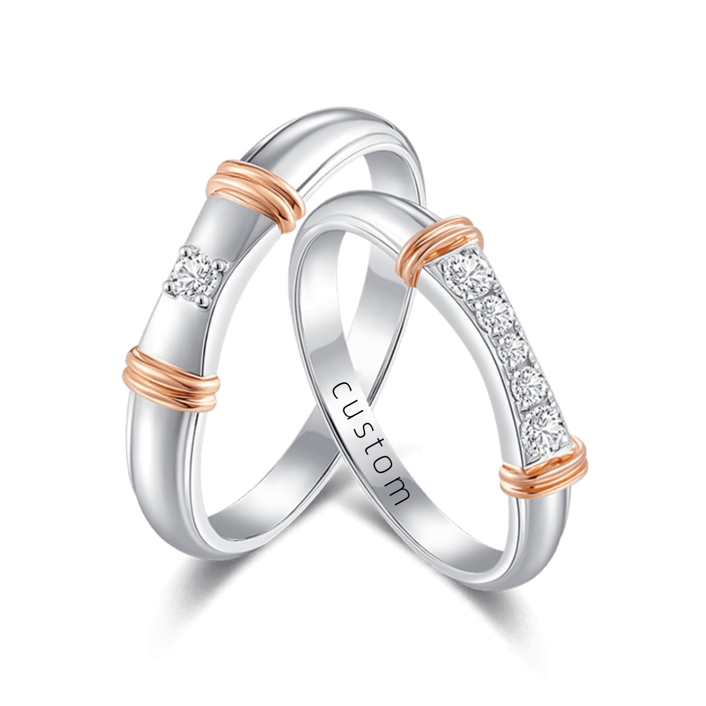 925 Sterling Silver Moissanite Engagement Ring Set - Custom Wedding Band & Eternity Promise Rings for Women & Men | Valentine's Day, Birthday & Anniversary Gift for Her, Him & Couples | Perfect for Proposals, Weddings & Special Occasions