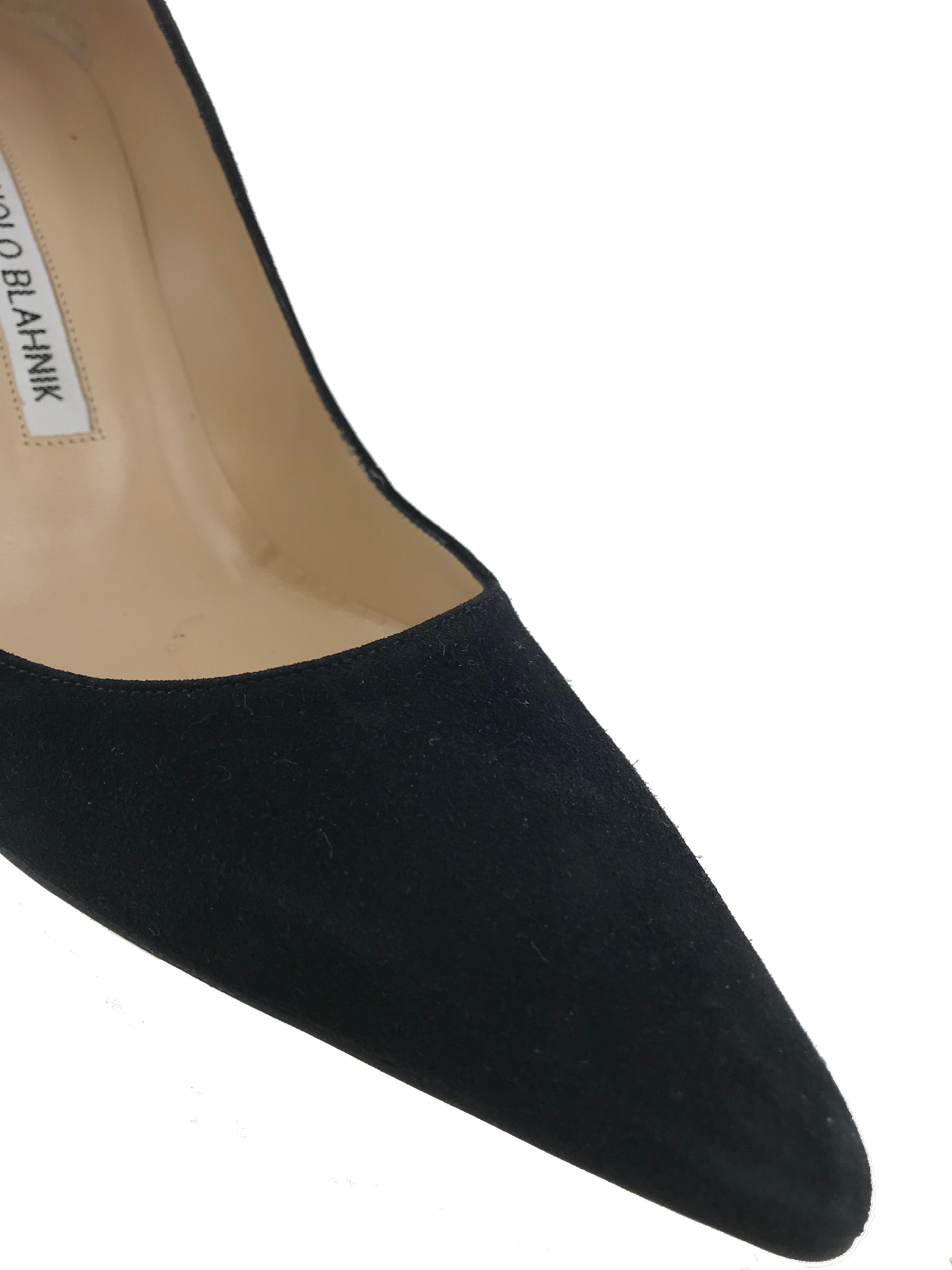 Manolo Blahnik BB Suede Pumps Women's Size 7.5 - Elegant High Heel Shoes for Wedding, Party & Evening Events